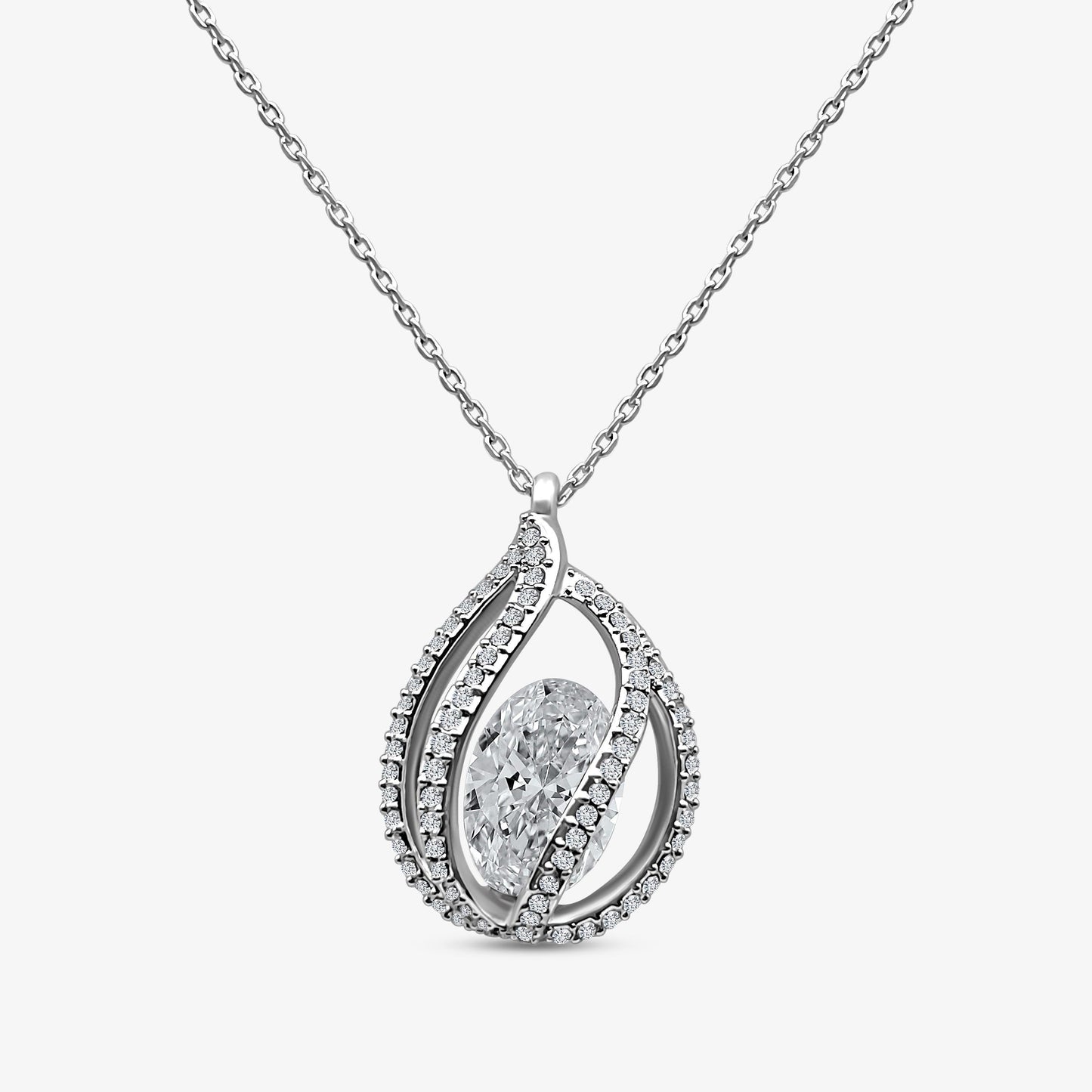 AllGifting, Women's Necklace, Orbital Birdcage, 30th Birthday Gift for Her Sterling Silver Birdcage Pendant Jewelry, Card1
