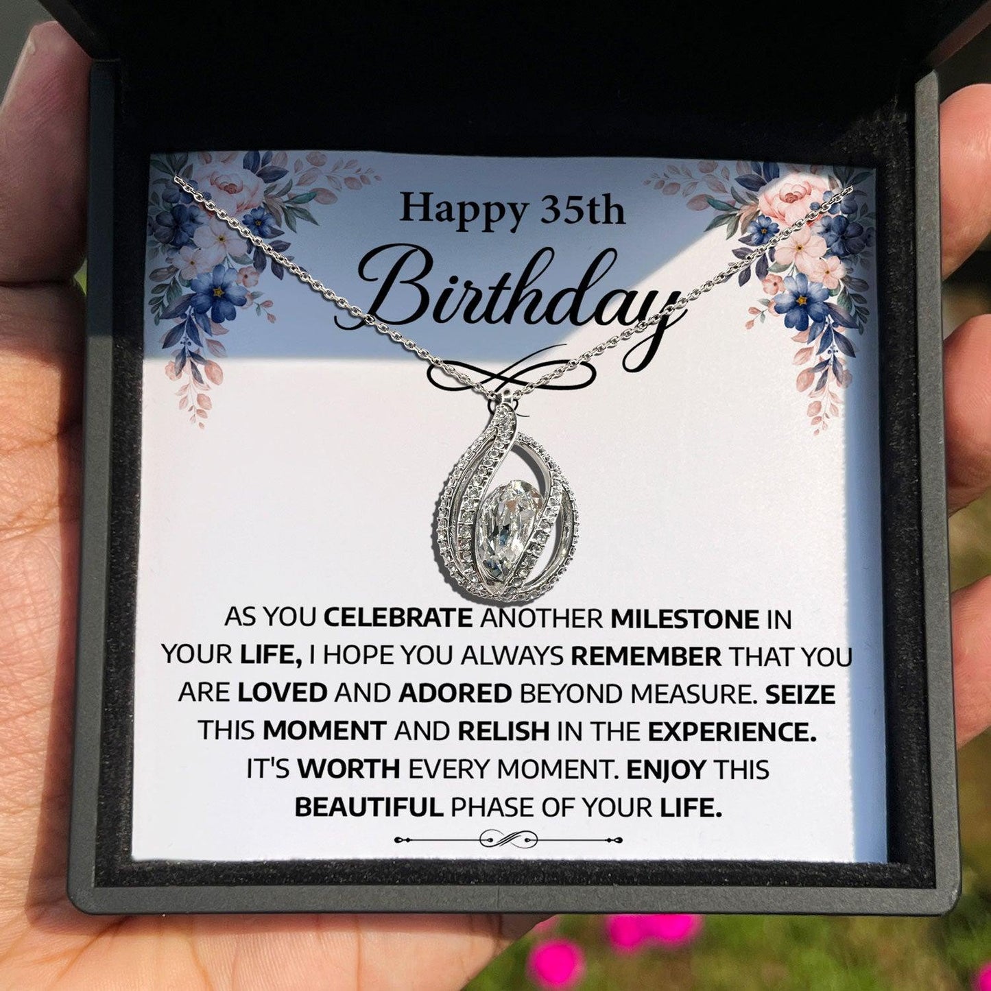 AllGifting, Women's Necklace, Orbital Birdcage, 35th Birthday Gift for Her Sterling Silver Birdcage Pendant Jewelry