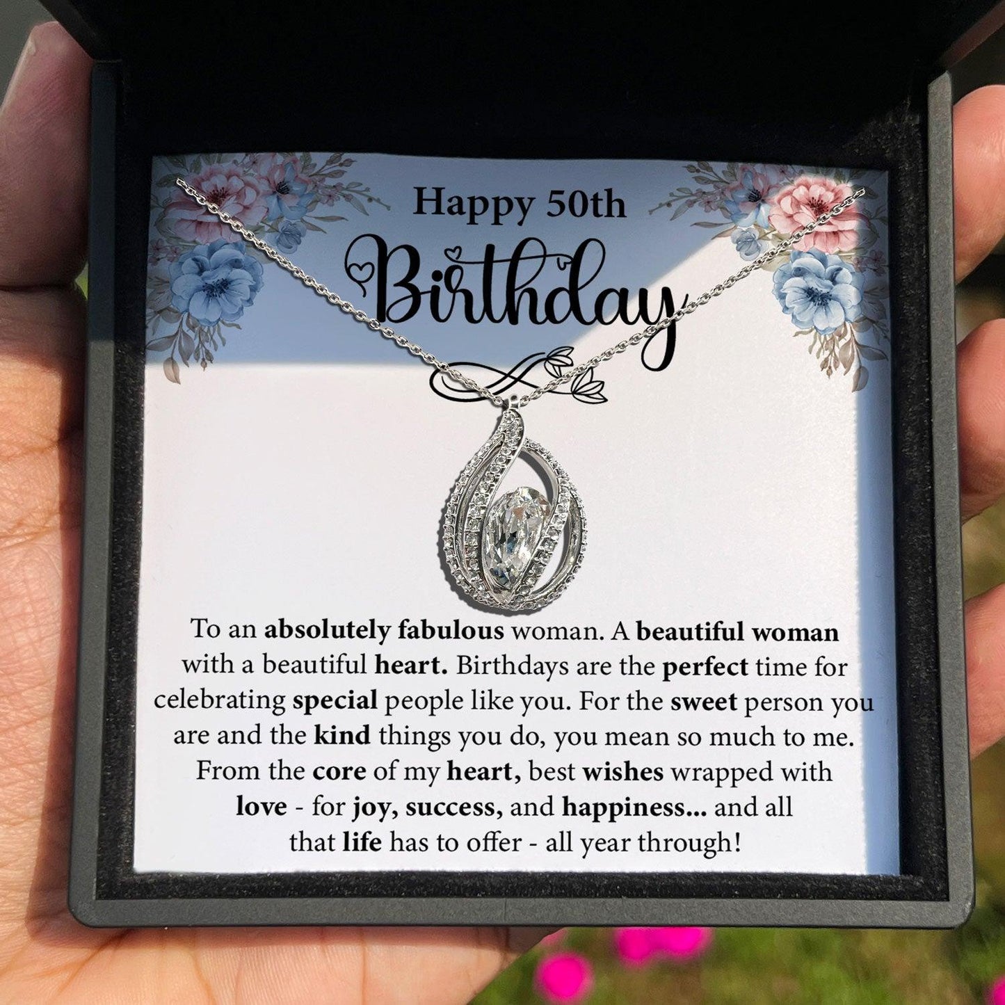 AllGifting, Women's Necklace, Orbital Birdcage, 50th Birthday Gift for Her Sterling Silver Birdcage Pendant Jewelry
