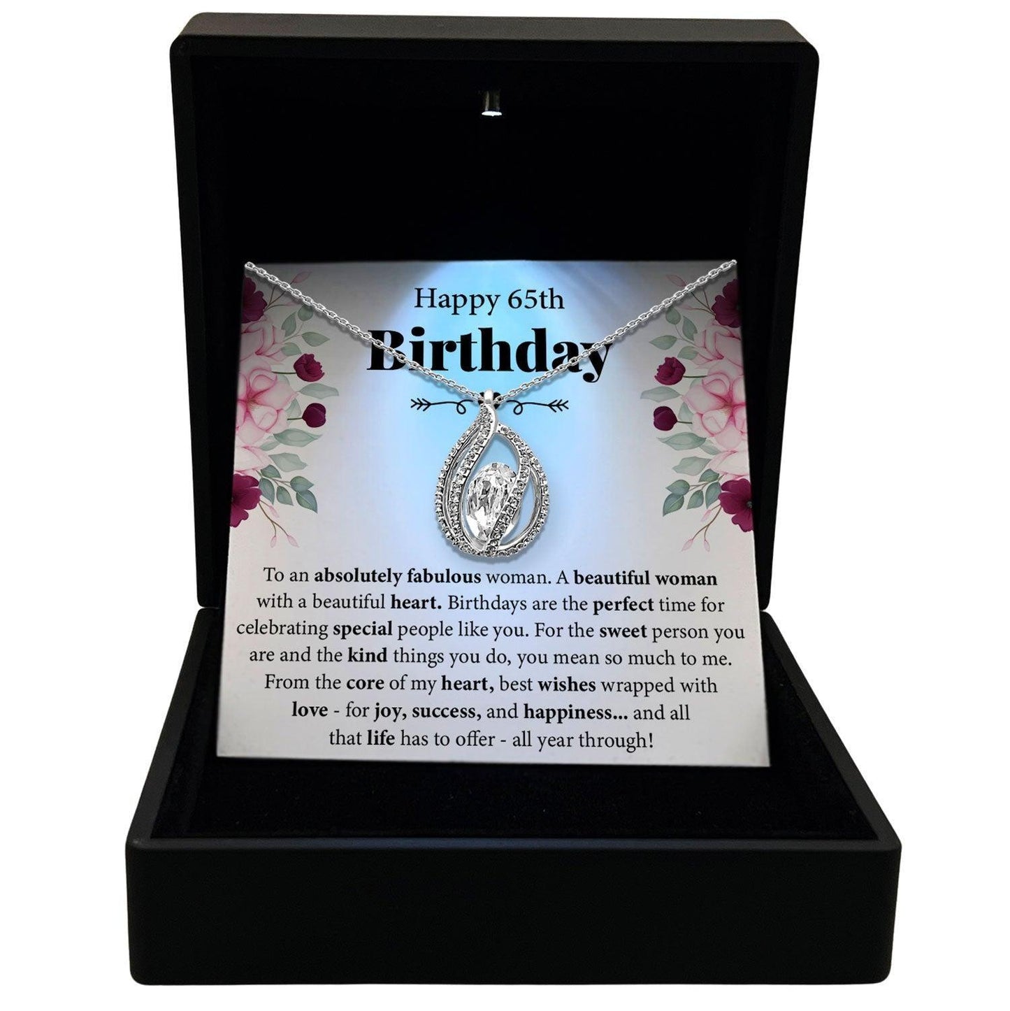 AllGifting, Birdcage Necklace For Women, 65th Birthday Gift for Her Sterling Silver Birdcage Pendant Jewelry, Card1