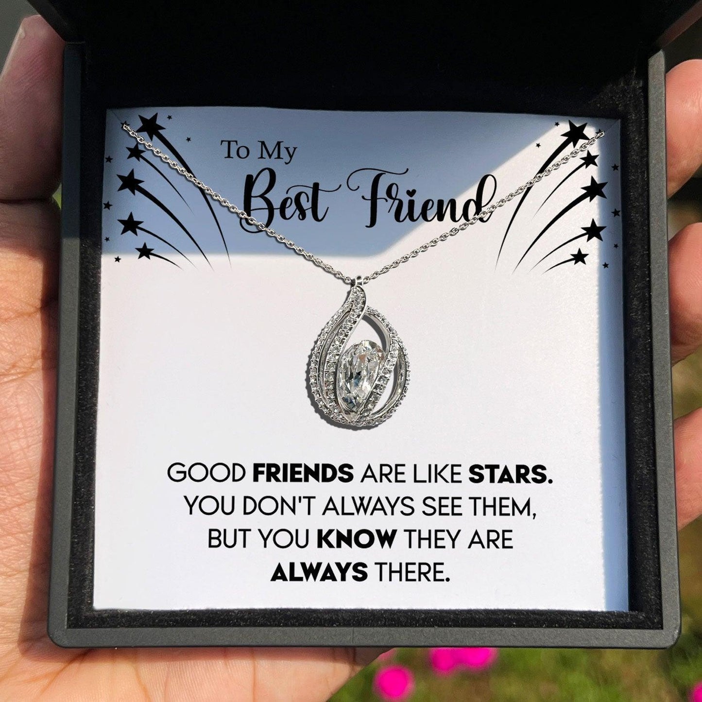AllGifting, Birdcage Necklace For Women, Best Friend Gift Sterling Silver Birdcage Pendant Jewelry, Card2