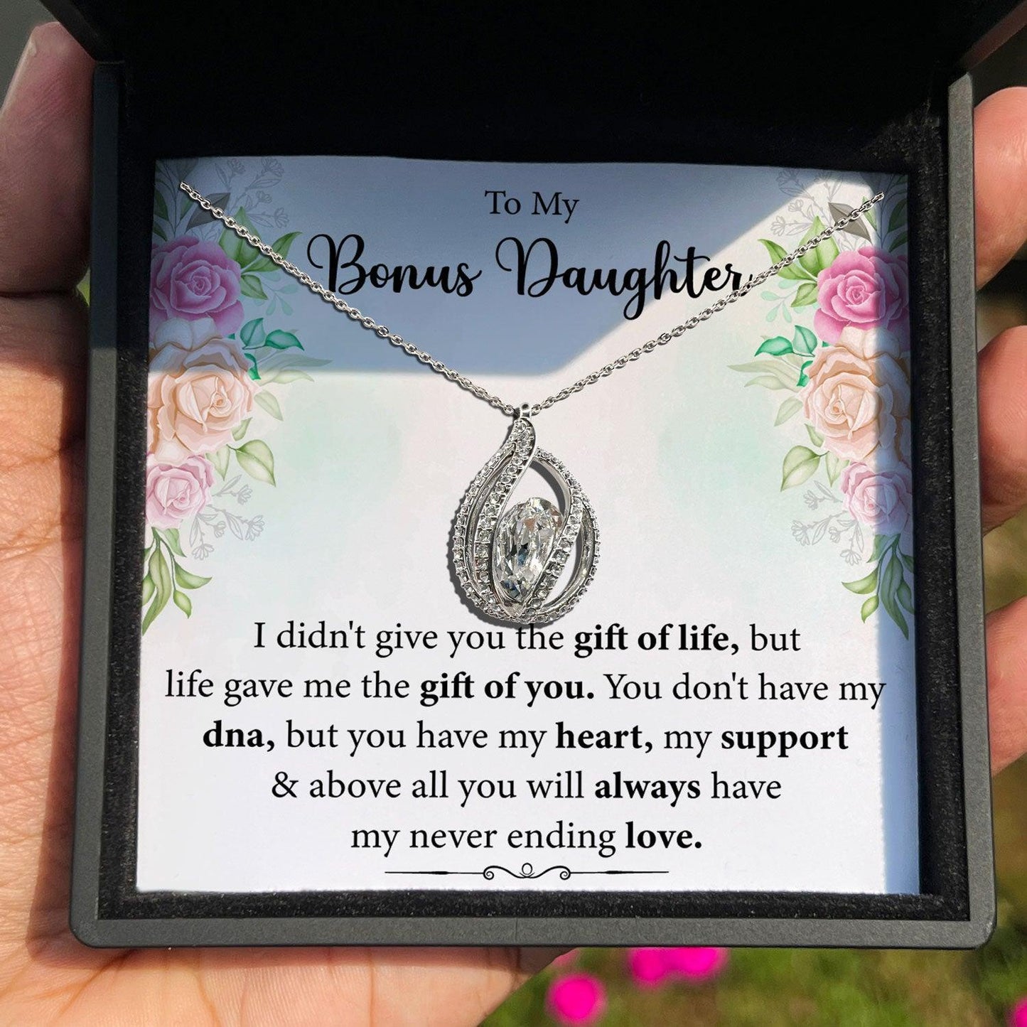 AllGifting, Birdcage Necklace For Women, Bonus Daughter Gift Sterling Silver Birdcage Pendant Jewelry, Card3