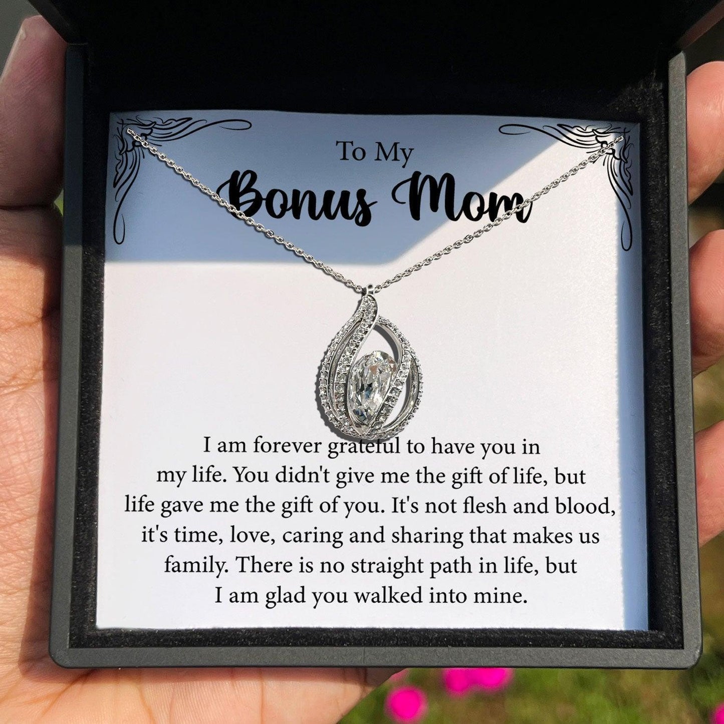 AllGifting, Birdcage Necklace For Women, Bonus Mom Gift Sterling Silver Birdcage Pendant Jewelry, Card2