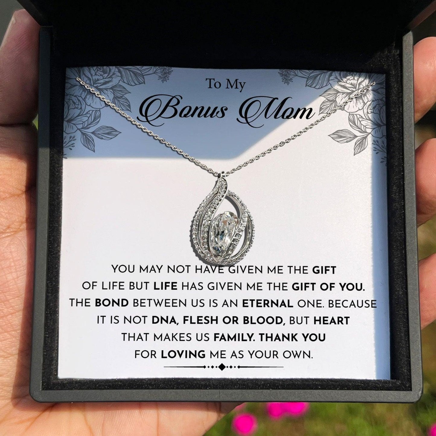 AllGifting, Birdcage Necklace For Women, Bonus Mom Gift Sterling Silver Birdcage Pendant Jewelry, Card3