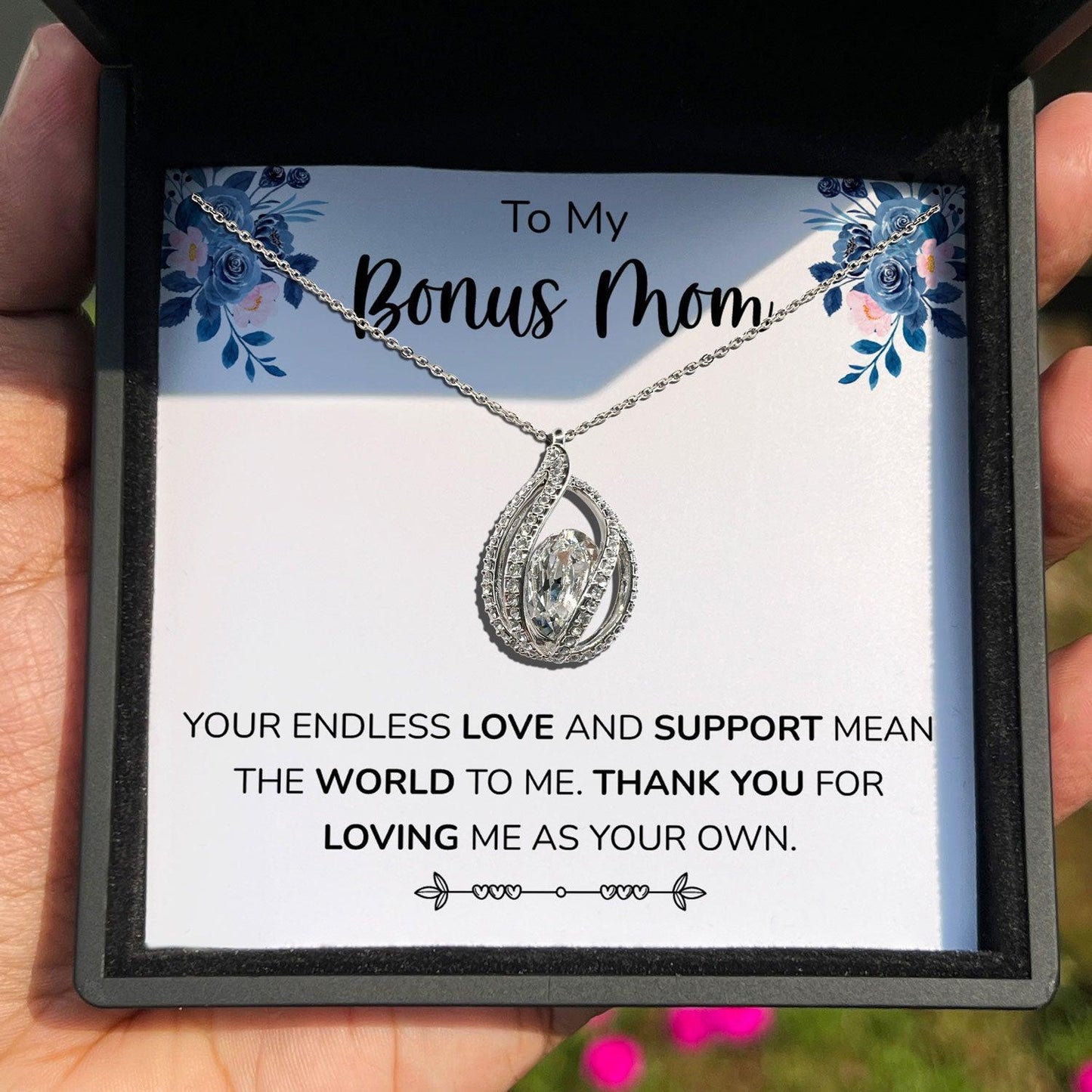AllGifting, Birdcage Necklace For Women, Bonus Mom Gift Sterling Silver Birdcage Pendant Jewelry, Card5