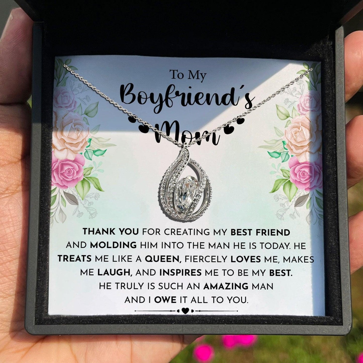 AllGifting, Birdcage Necklace For Women, Boyfriend's Mom Gift Sterling Silver Birdcage Pendant Jewelry, Card6