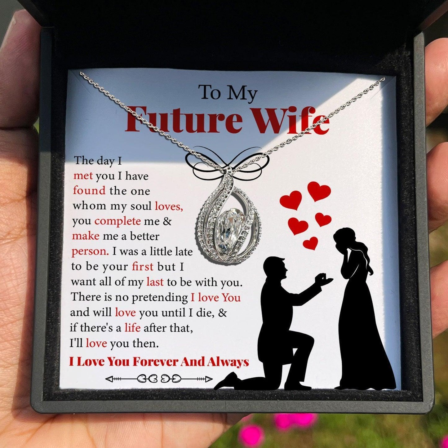 AllGifting, Birdcage Necklace For Women, Future Wife Gift Sterling Silver Birdcage Pendant Jewelry, Card10