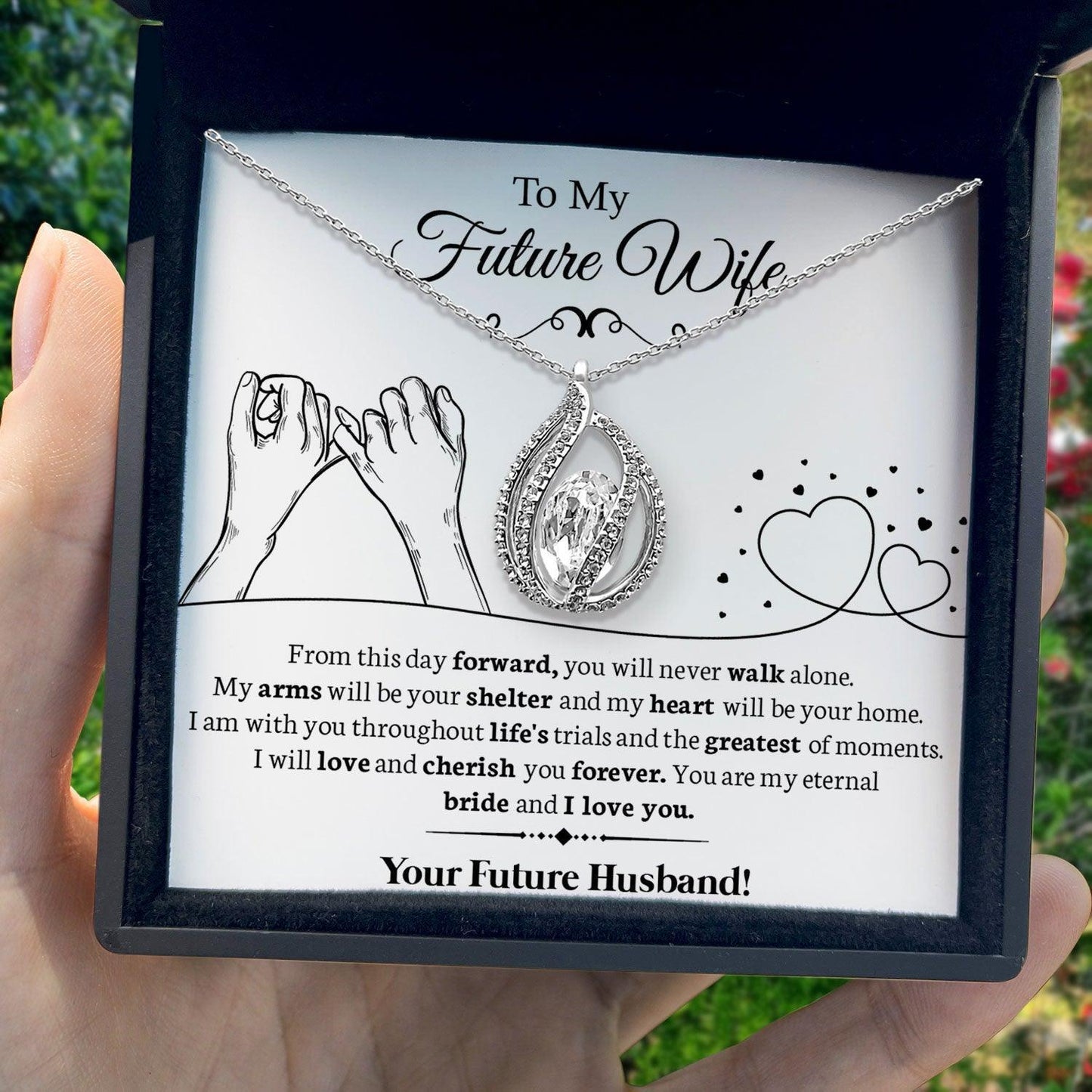 AllGifting, Birdcage Necklace For Women, Future Wife Gift Sterling Silver Birdcage Pendant Jewelry, Card7