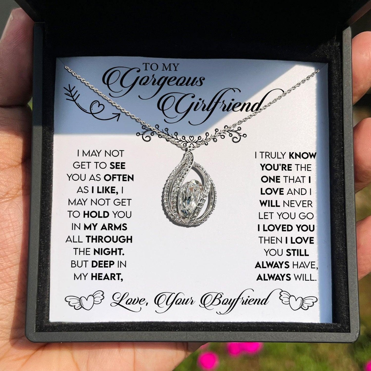 AllGifting, Birdcage Necklace For Women, Girlfriend Gift Sterling Silver Birdcage Pendant Jewelry, Card9