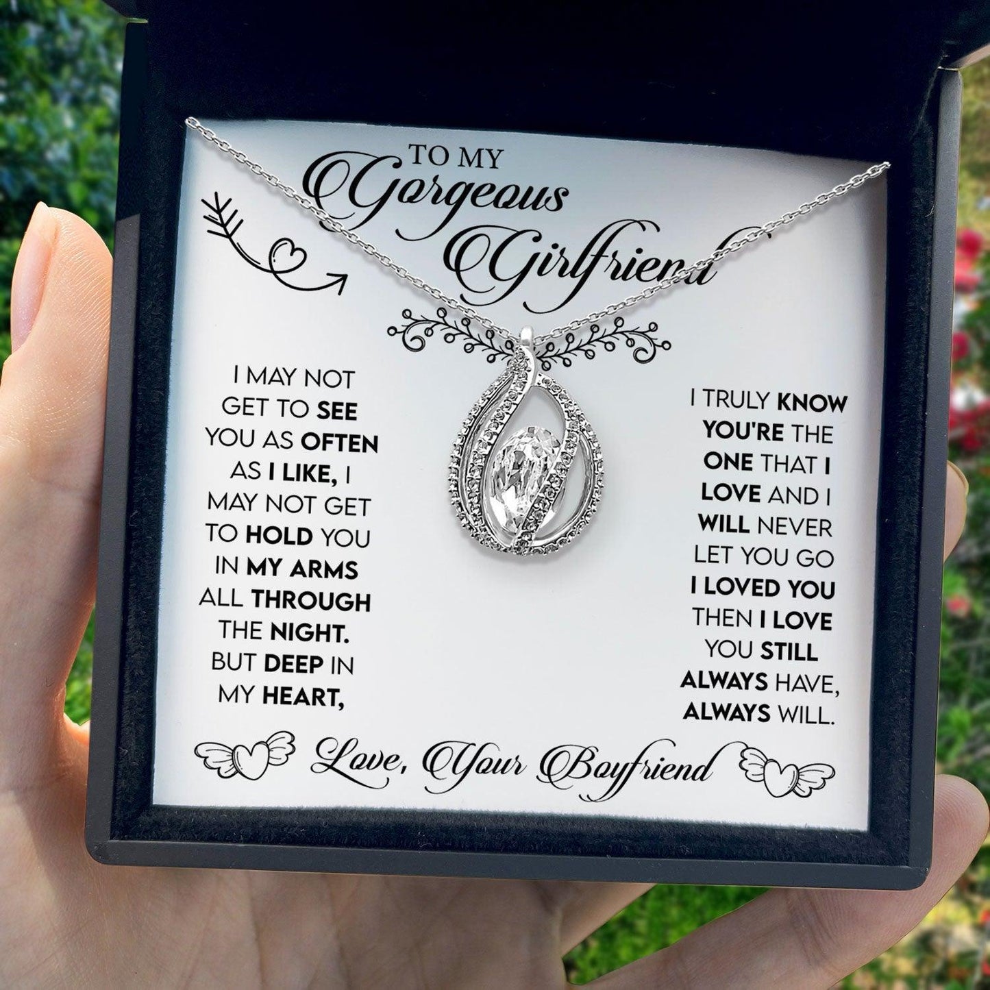 AllGifting, Birdcage Necklace For Women, Girlfriend Gift Sterling Silver Birdcage Pendant Jewelry, Card9