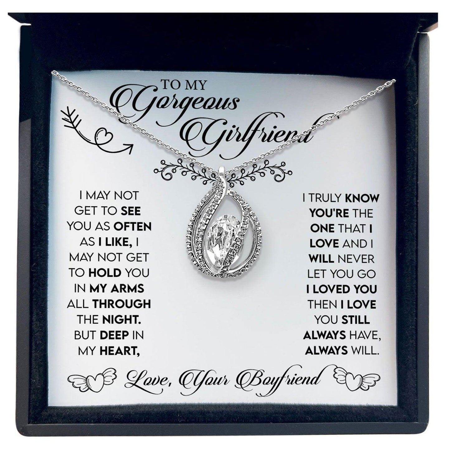 AllGifting, Birdcage Necklace For Women, Girlfriend Gift Sterling Silver Birdcage Pendant Jewelry, Card9