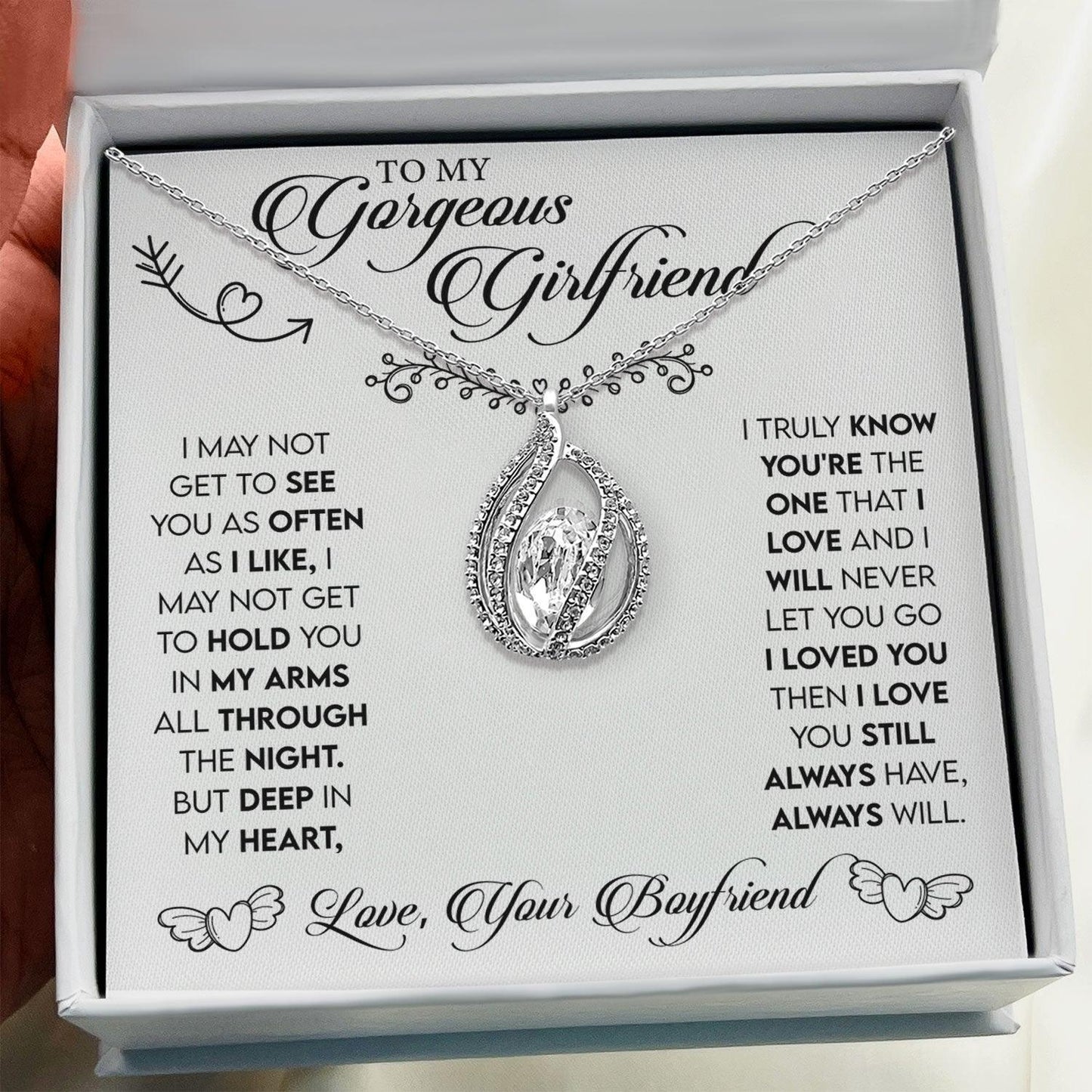 AllGifting, Birdcage Necklace For Women, Girlfriend Gift Sterling Silver Birdcage Pendant Jewelry, Card9