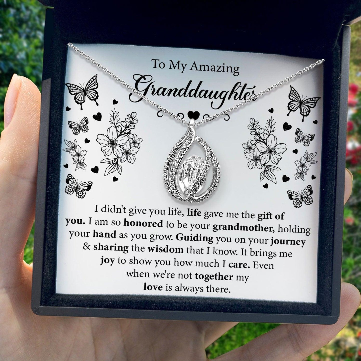 AllGifting, Birdcage Necklace For Women, Granddaughter Gift Sterling Silver Birdcage Pendant Jewelry, Card1