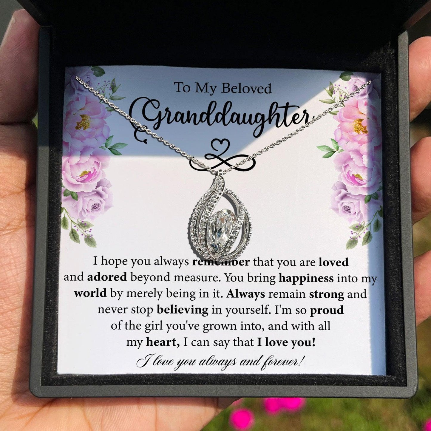 AllGifting, Birdcage Necklace For Women, Granddaughter Gift Sterling Silver Birdcage Pendant Jewelry, Card2