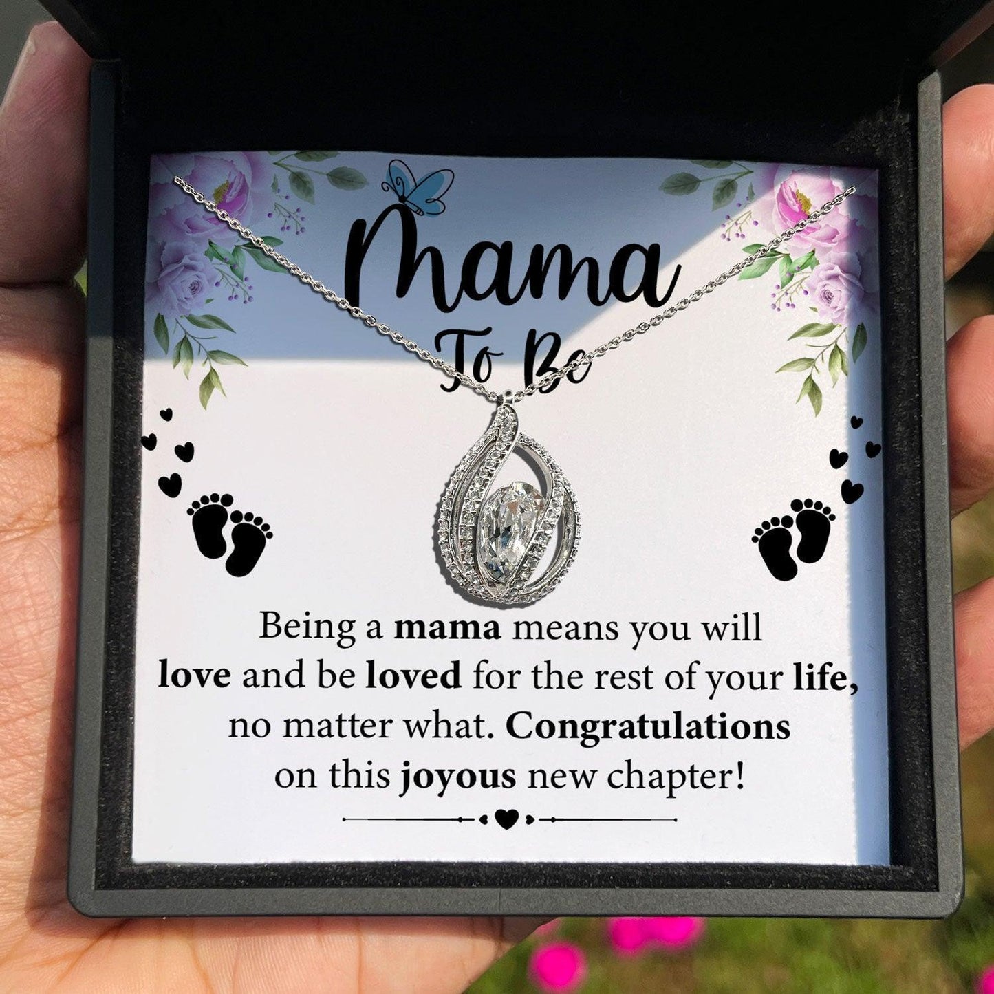 AllGifting, Birdcage Necklace For Women, Mama To Be Gift Sterling Silver Birdcage Pendant Jewelry, Card1