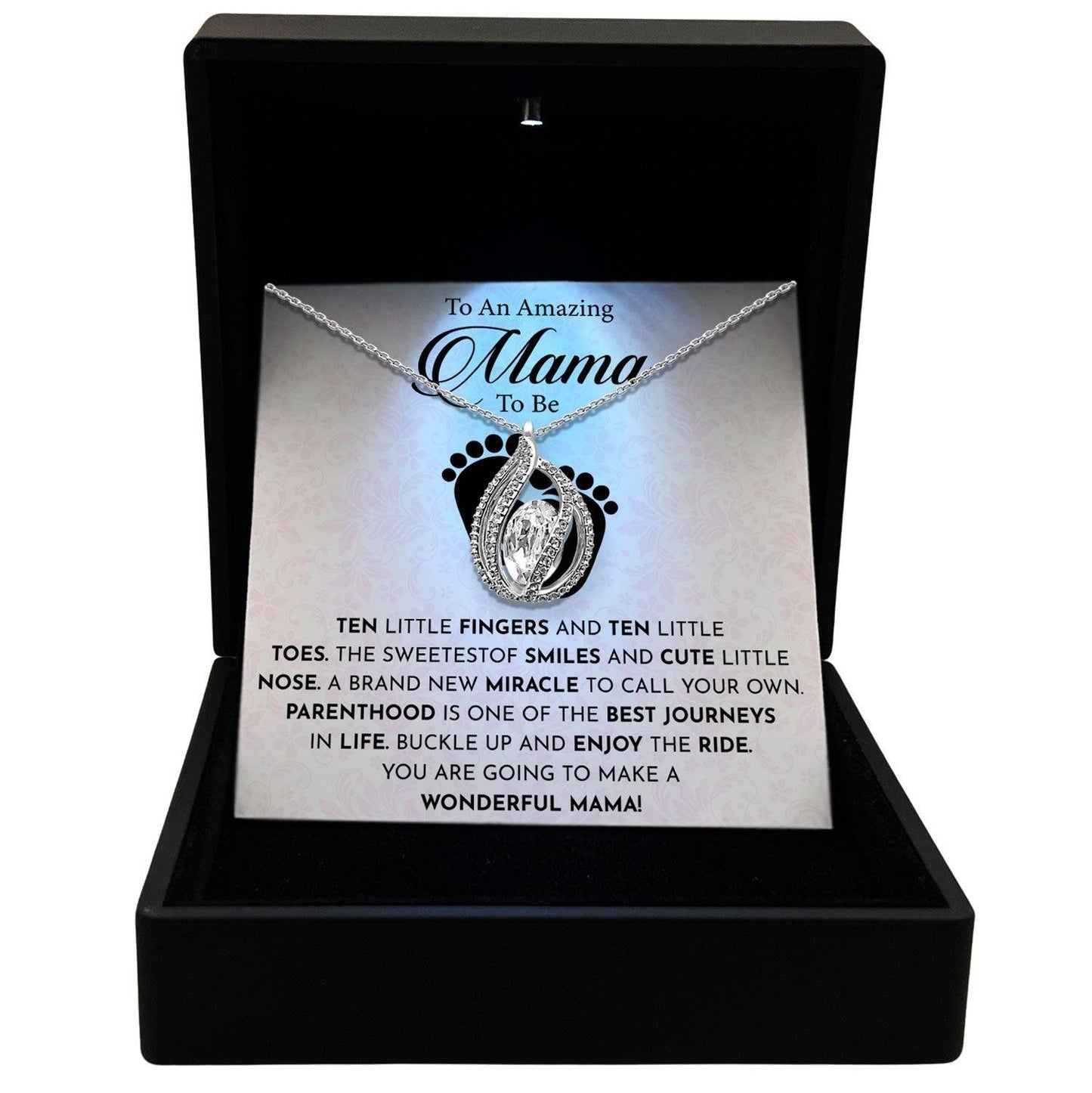 AllGifting, Birdcage Necklace For Women, Mama To Be Gift Sterling Silver Birdcage Pendant Jewelry, Card3
