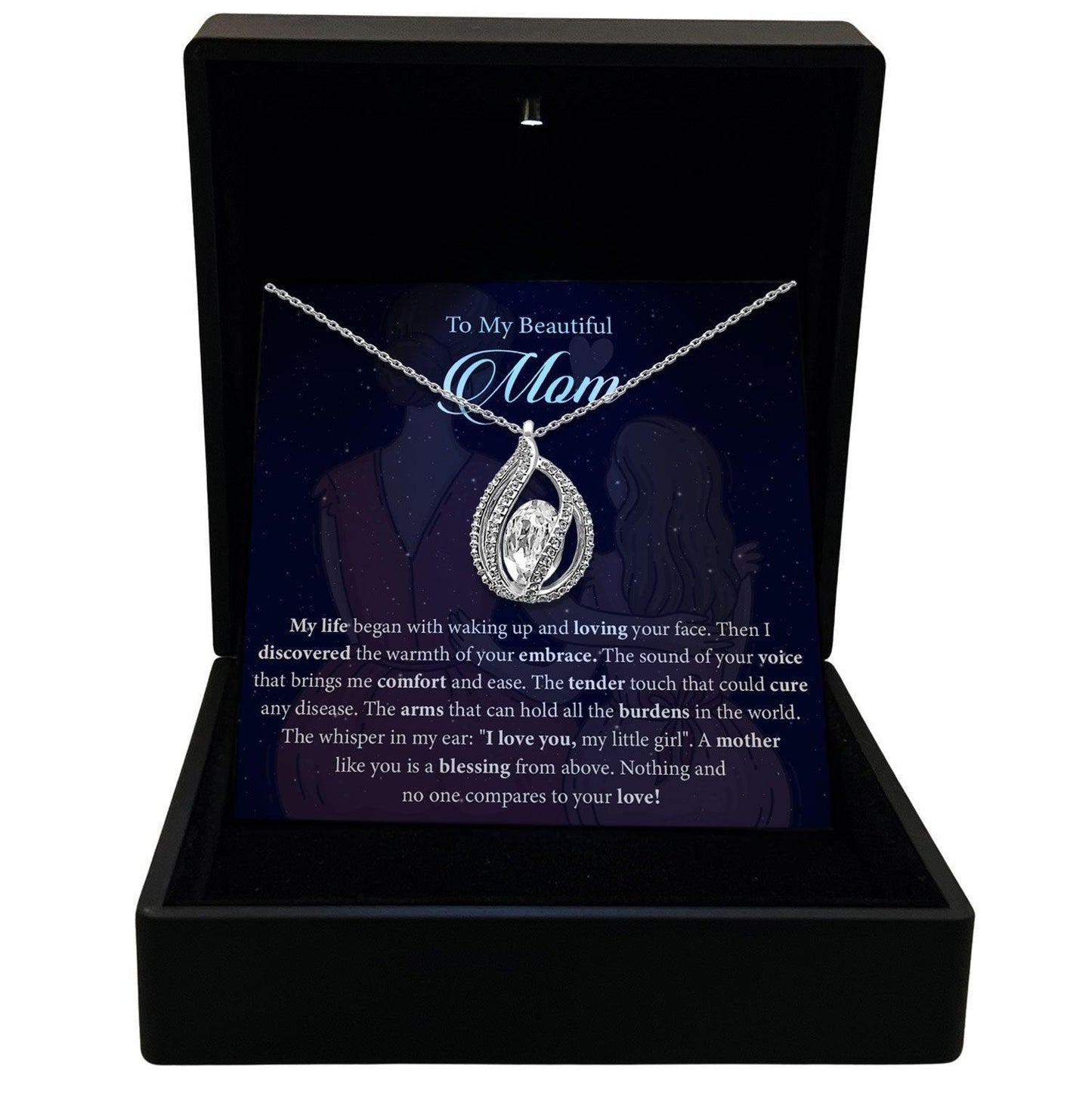 AllGifting, Women's Necklace, Orbital Birdcage, Mom Gift Sterling Silver Birdcage Pendant Jewelry, Card3