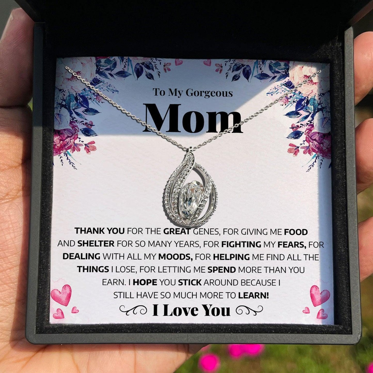 AllGifting, Birdcage Necklace For Women, Mom Gift Sterling Silver Birdcage Pendant Jewelry, Card9