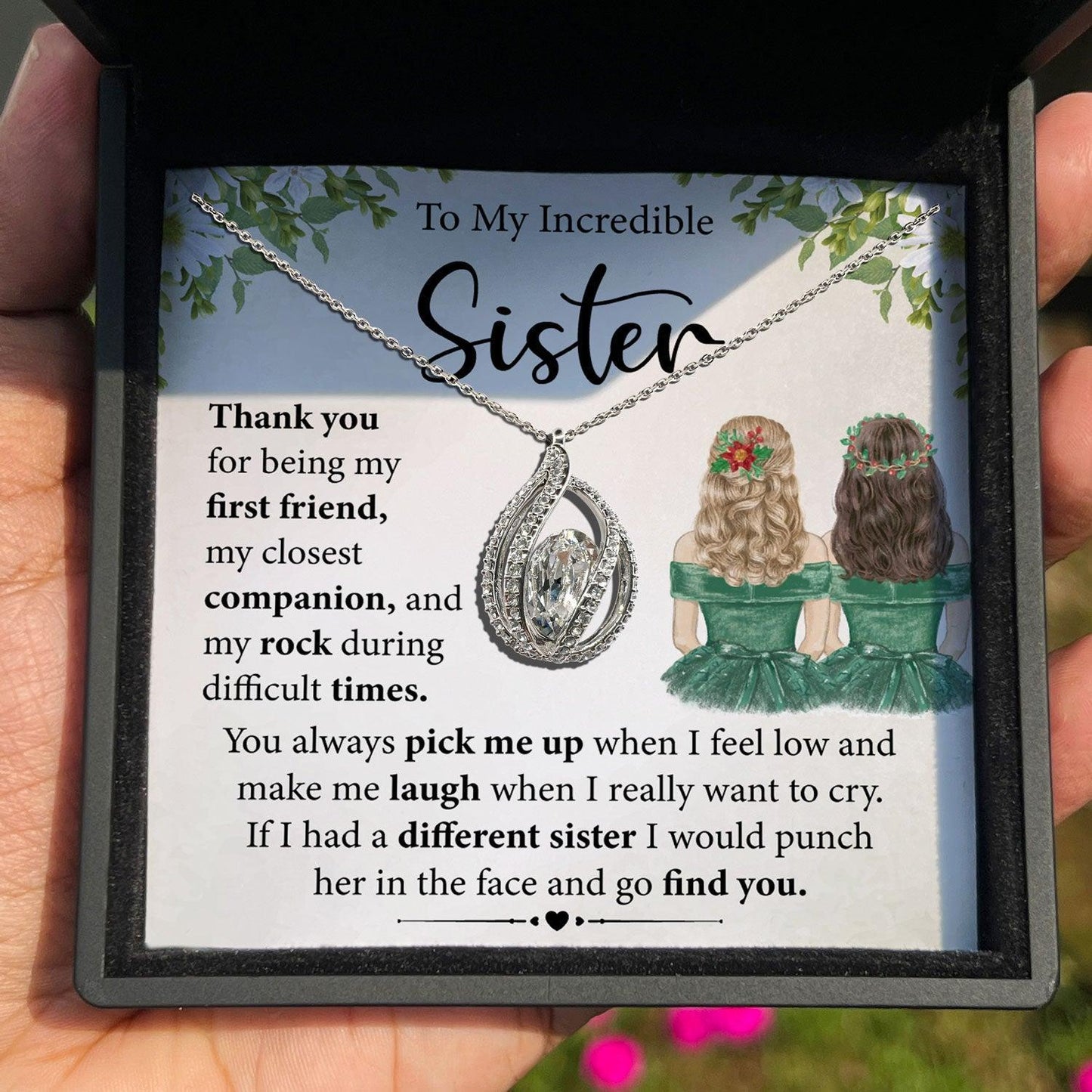 AllGifting, Birdcage Necklace For Women, Sister Gift Sterling Silver Birdcage Pendant Jewelry, Card2