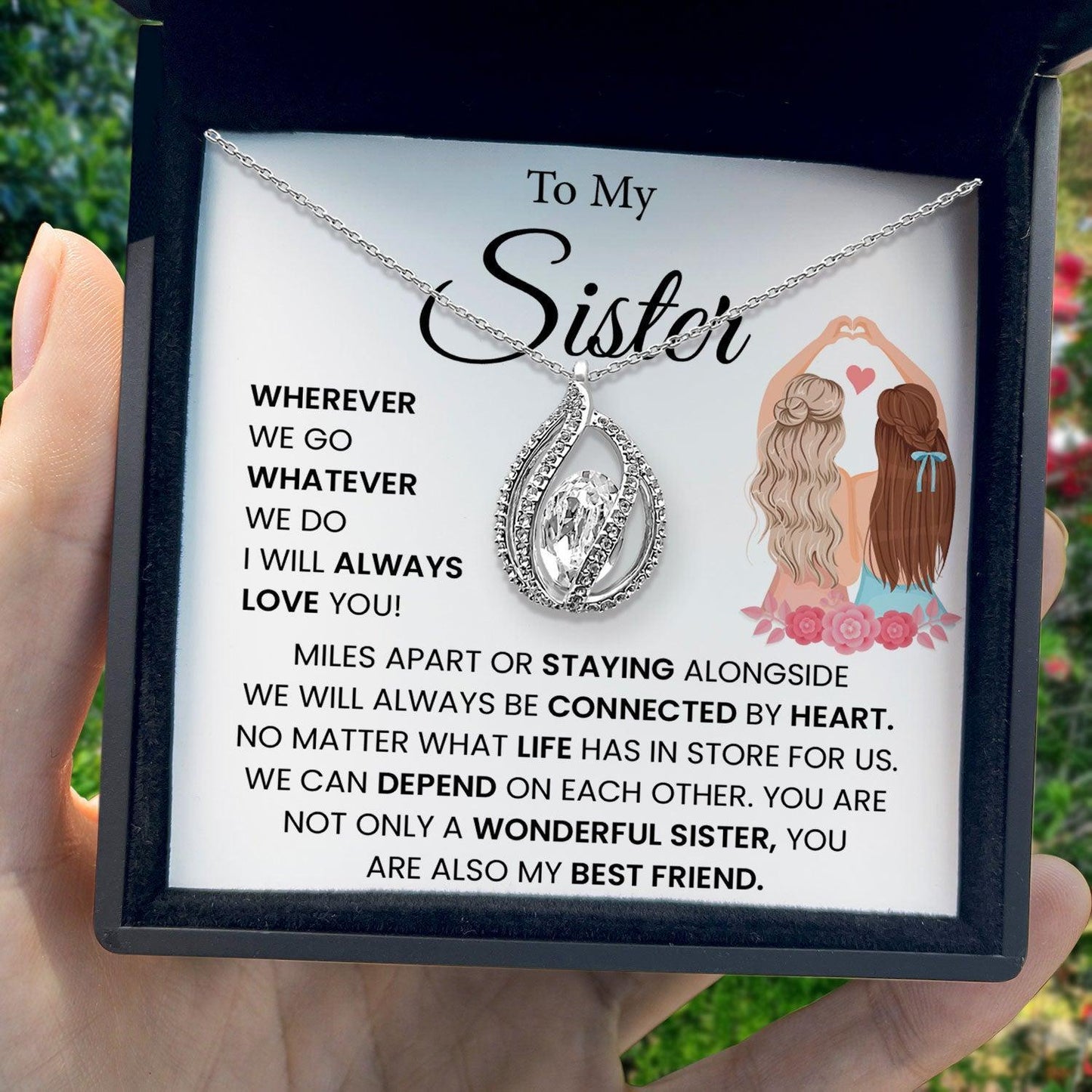 AllGifting, Birdcage Necklace For Women, Sister Gift Sterling Silver Birdcage Pendant Jewelry, Card7
