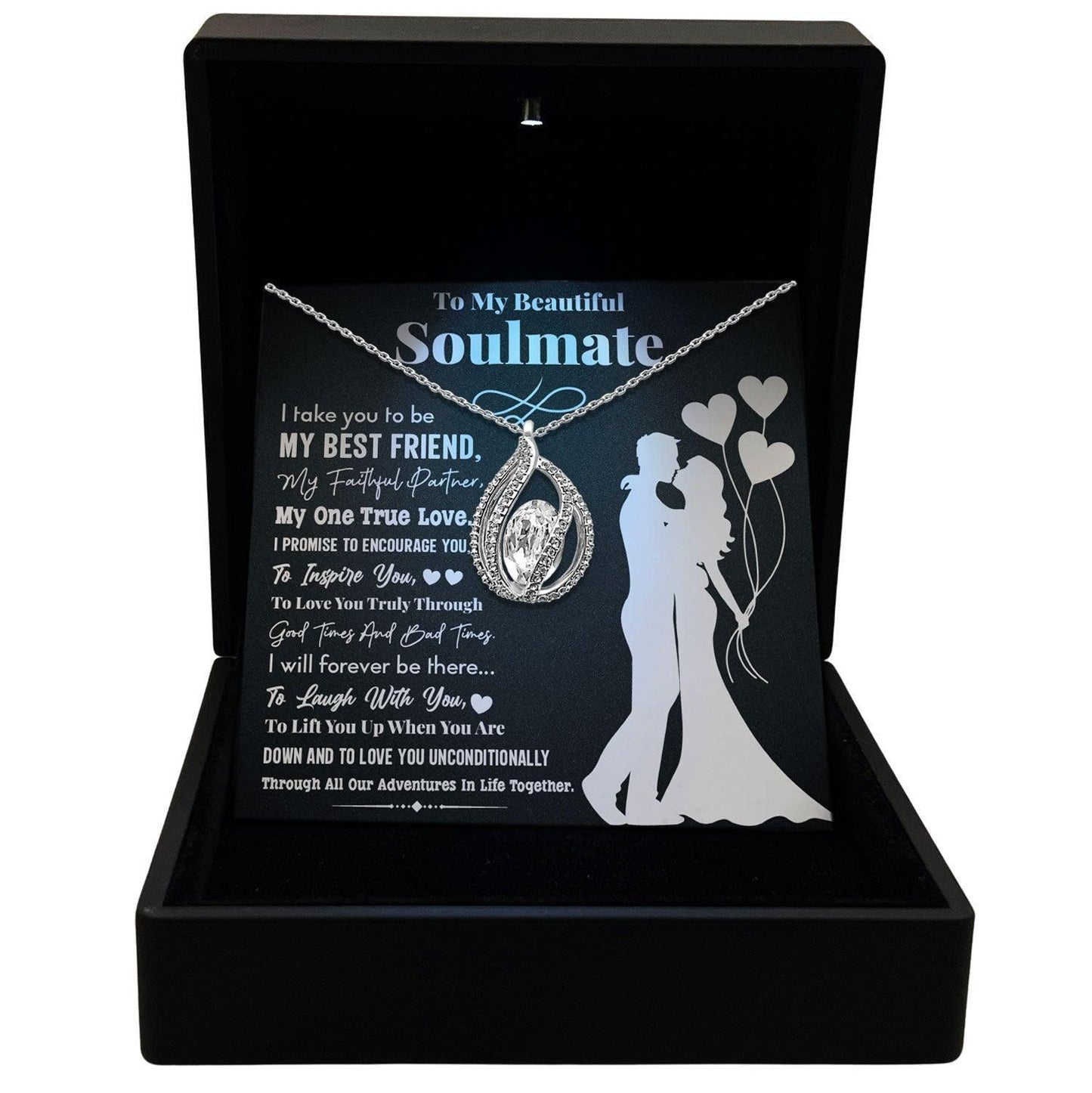 AllGifting, Women's Necklace, Orbital Birdcage, Soulmate Gift Sterling Silver Birdcage Pendant Jewelry, Card2