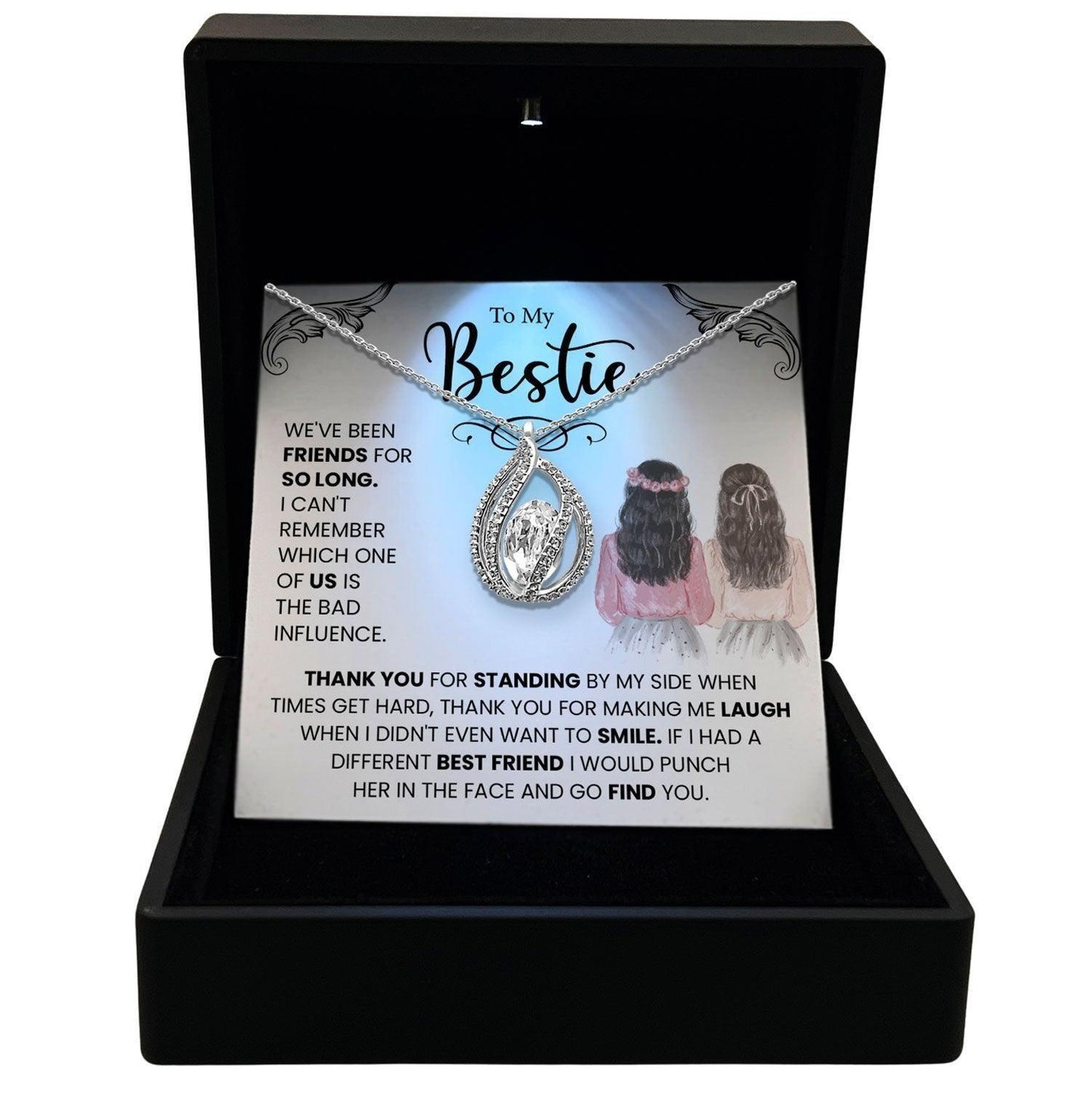 AllGifting, Women's Necklace, Orbital Birdcage Sterling Silver Birdcage Pendant Jewelry, Card15