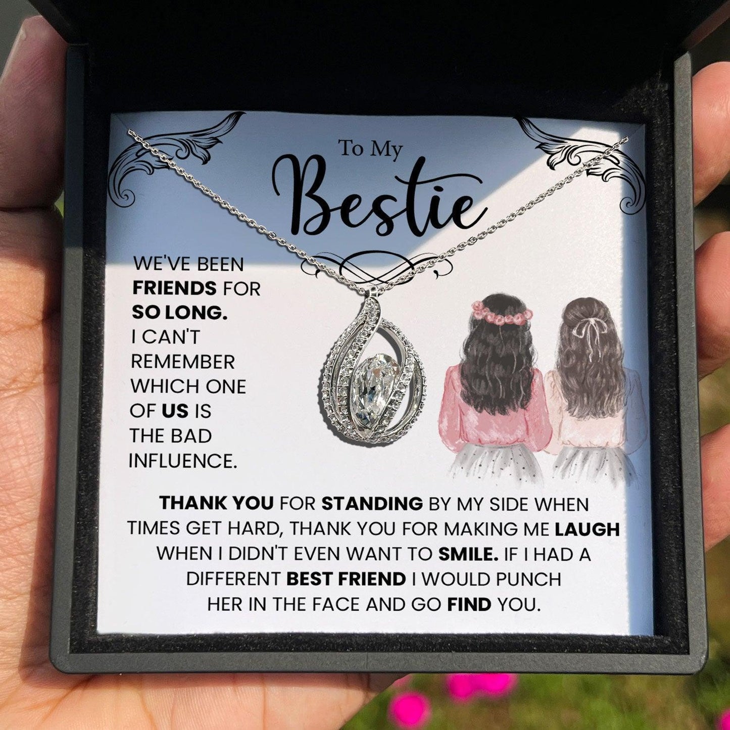 AllGifting, Birdcage Necklace For Women, Sterling Silver Birdcage Pendant Jewelry, Card15