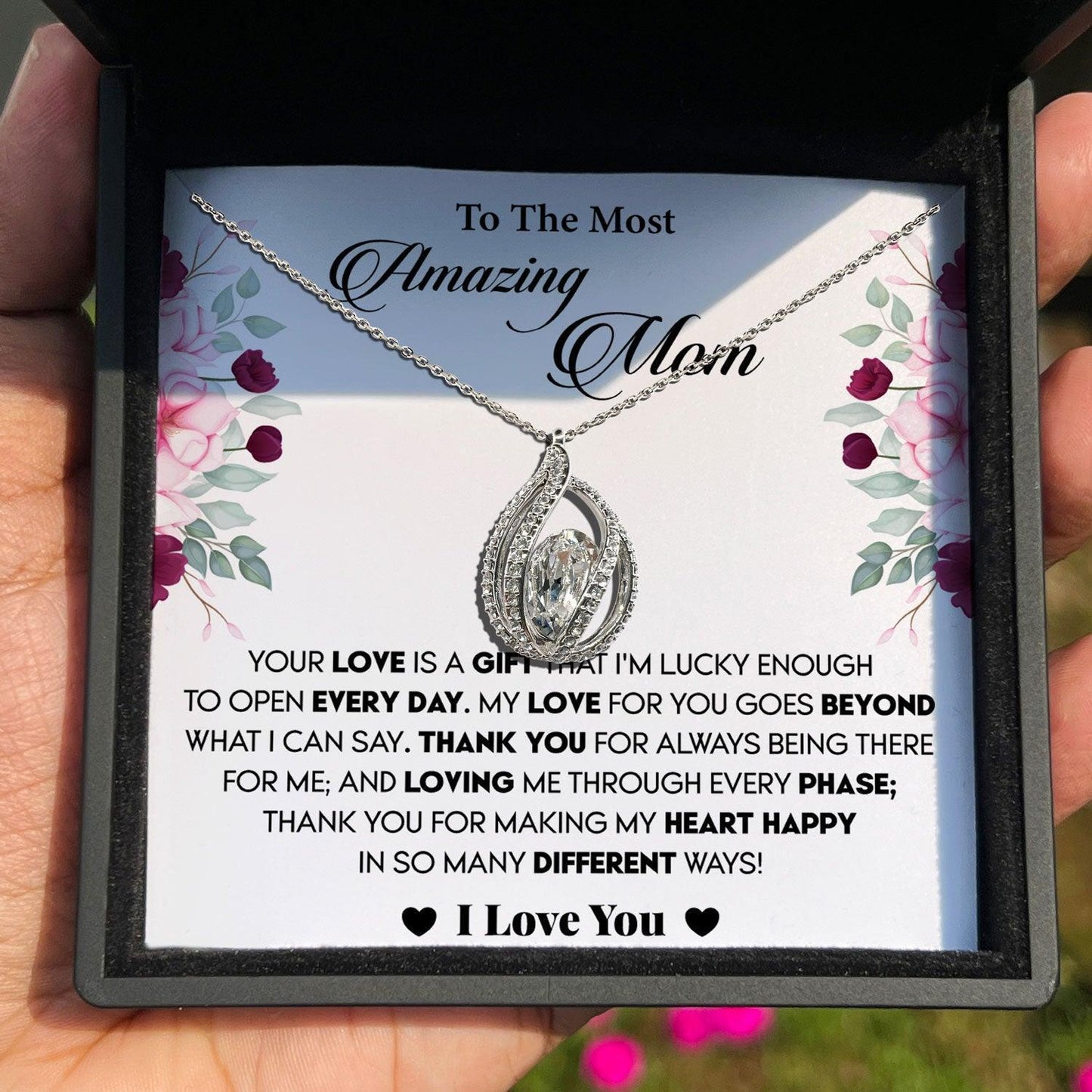 AllGifting, Birdcage Necklace For Women, Sterling Silver Birdcage Pendant Jewelry, Card18