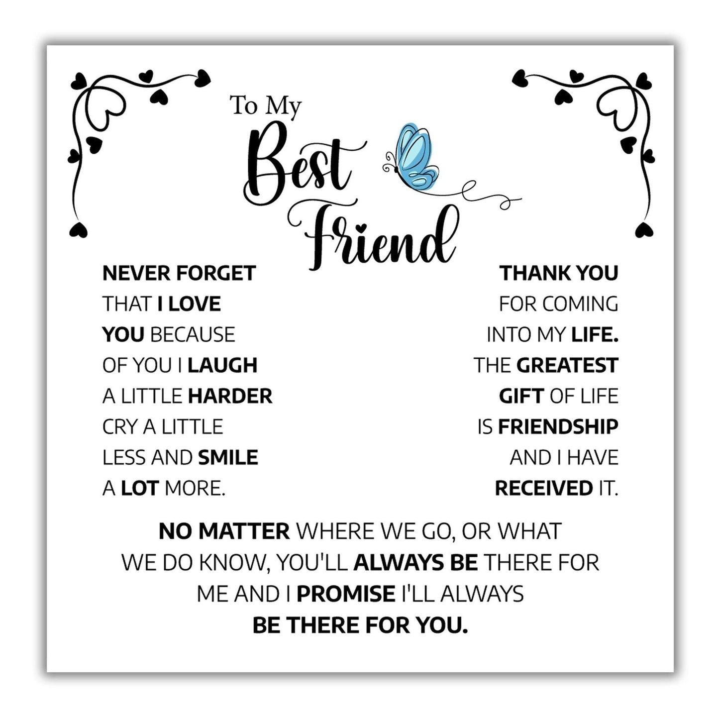 AllGifting, Floating Heart Necklace, Best Friend Gift Pendant Jewelry, Card2