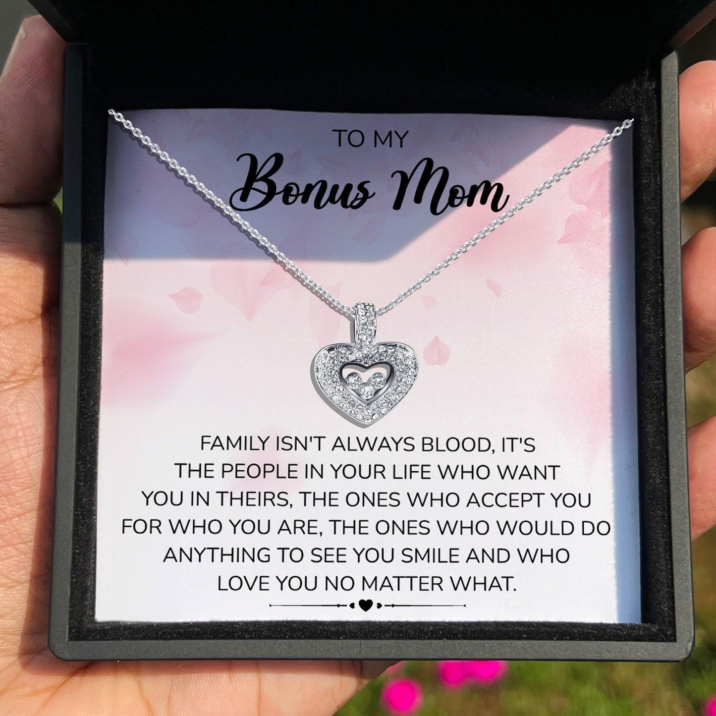 AllGifting, Floating Heart Necklace, Bonus Mom Gift Sterling Silver Heart Pendant Jewelry