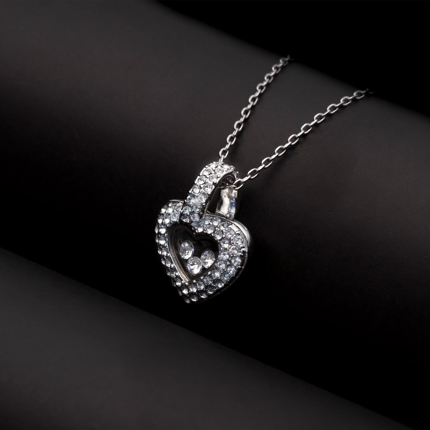 AllGifting, Floating Heart Necklace, Sister Gift Sterling Silver Heart Pendant Jewelry, Card7