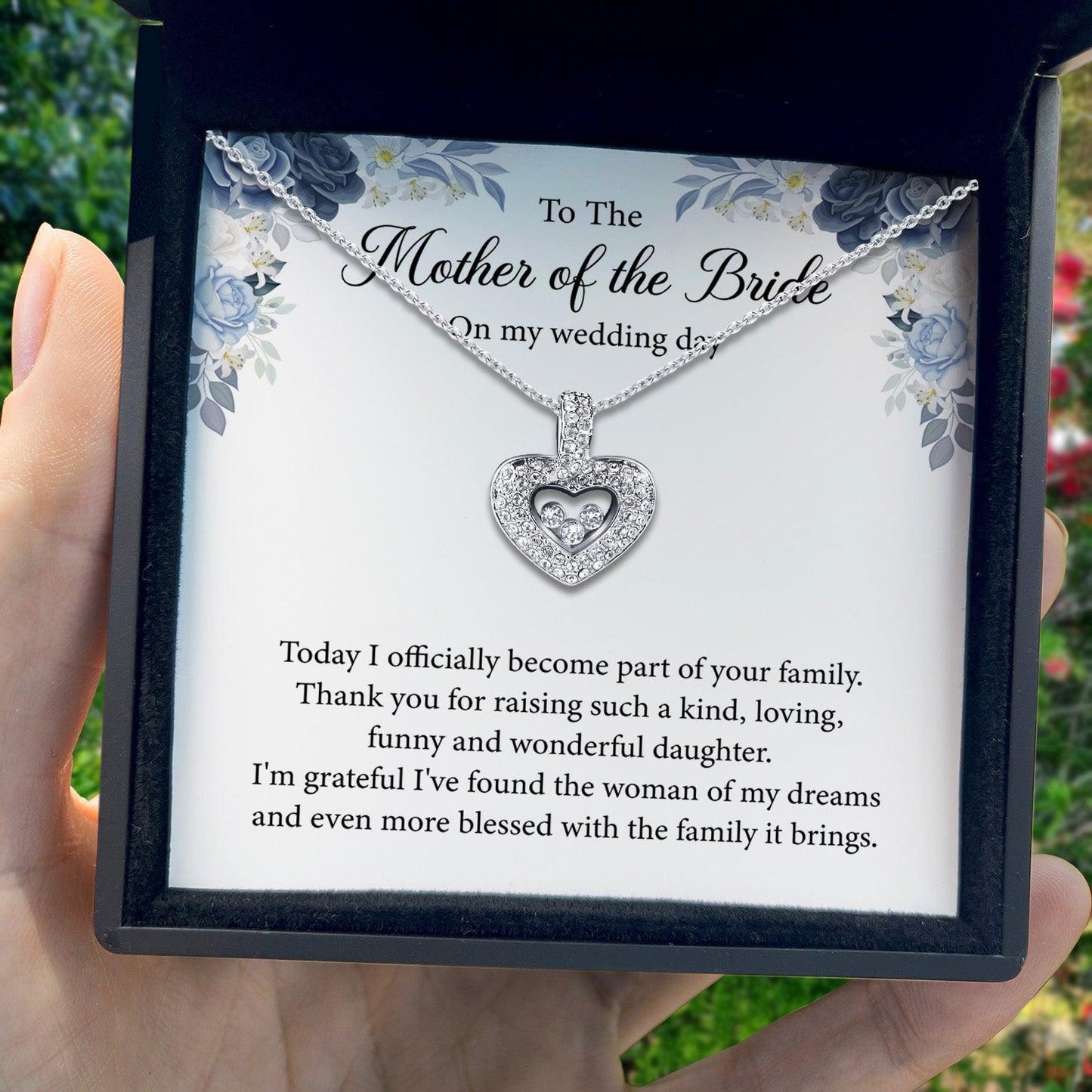 AllGifting, Floating Heart Necklace, Heart Sterling Silver Heart Pendant Jewelry, Card5