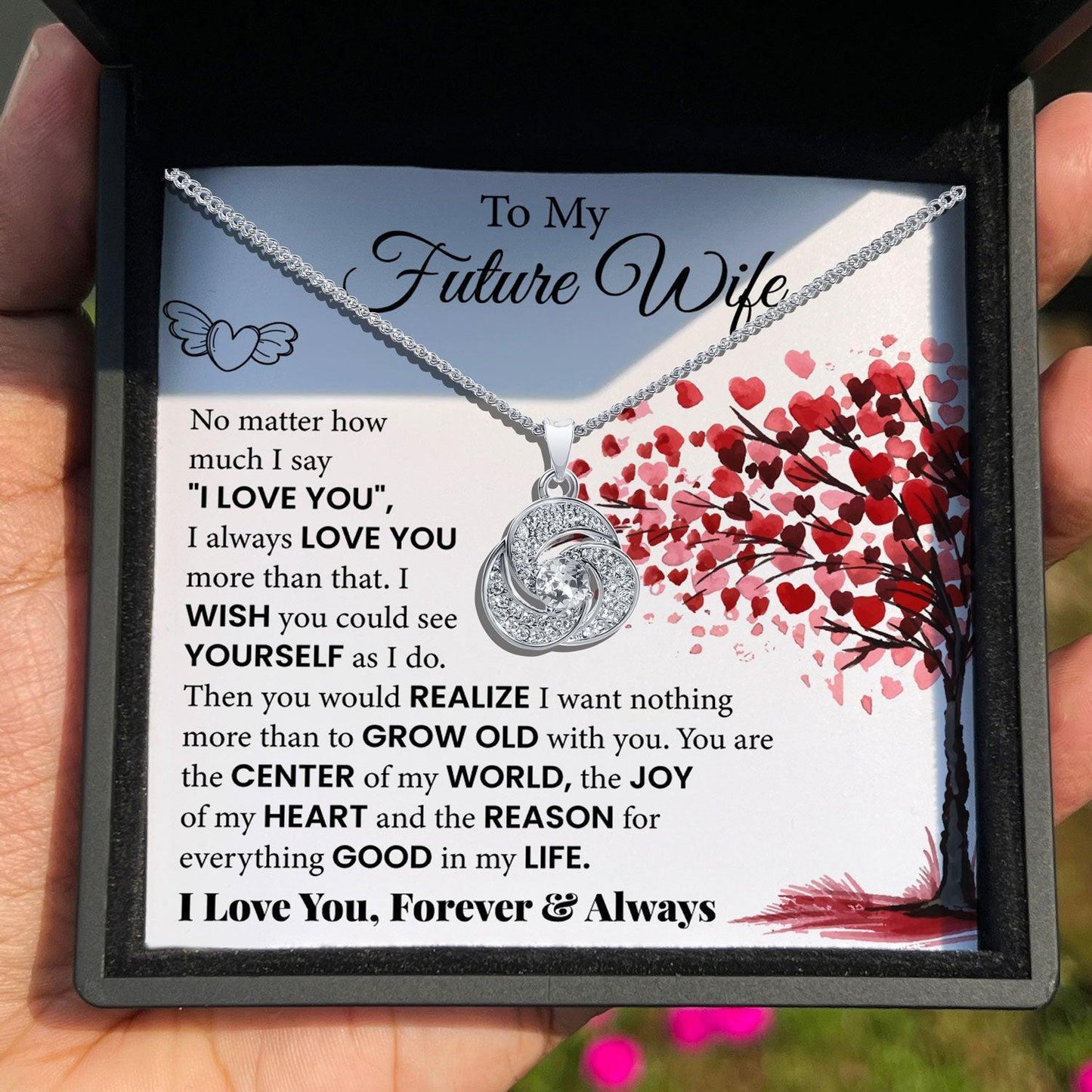 AllGifting, Love Knot Necklace For Women, Future Wife Gift Pendant Jewelry, Card1