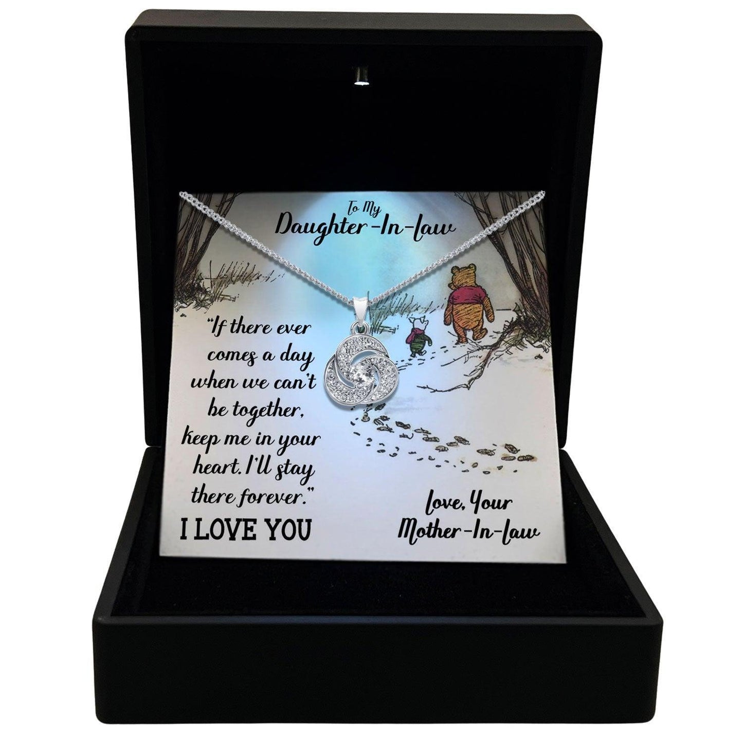 Women's Necklace, Love Knot, Daughter-in-Law Gift Gold Plated Love Knot Jewelry, Card2
