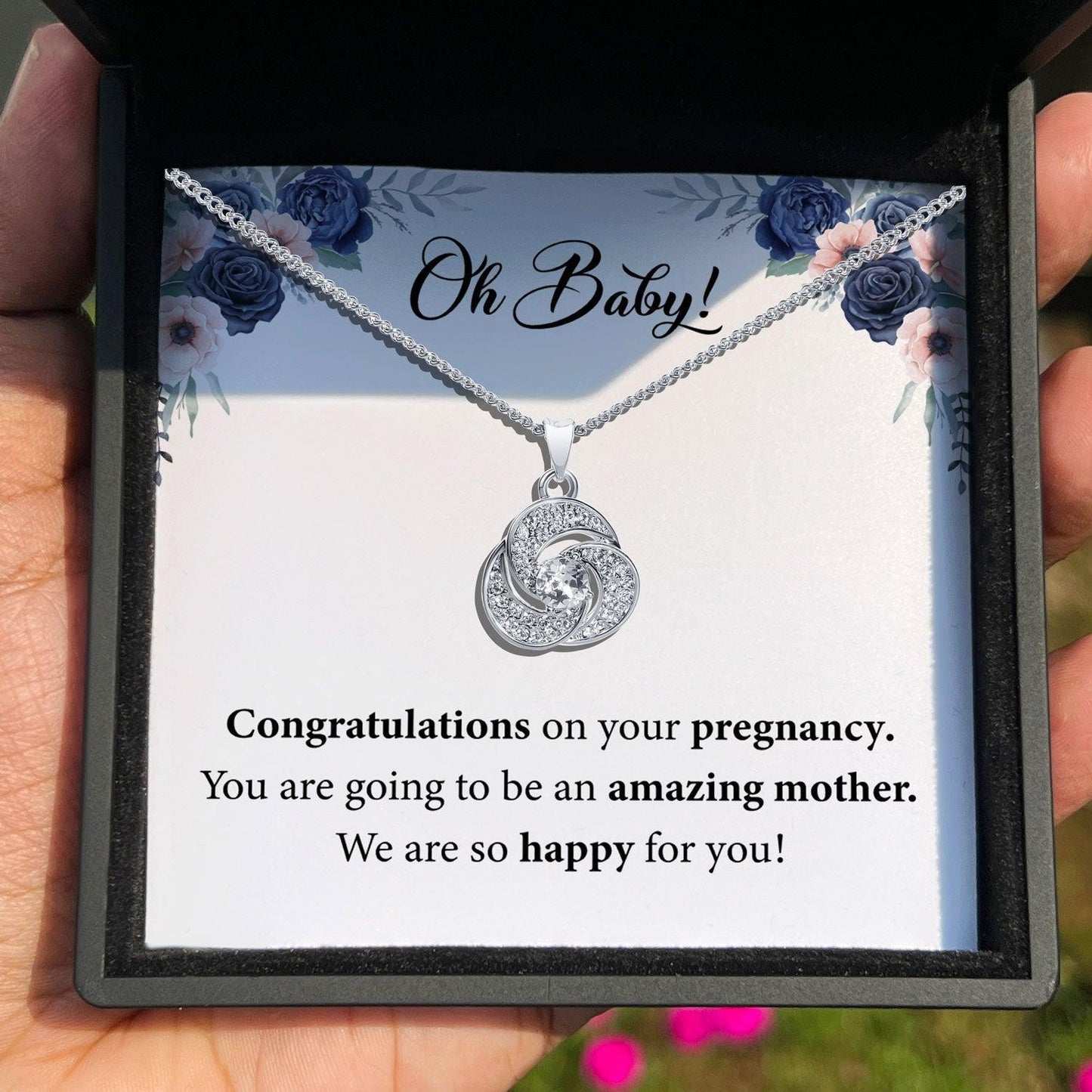 AllGifting, Love Knot Necklace For Women, Mama To Be Gift Gold Plated Love Knot Jewelry