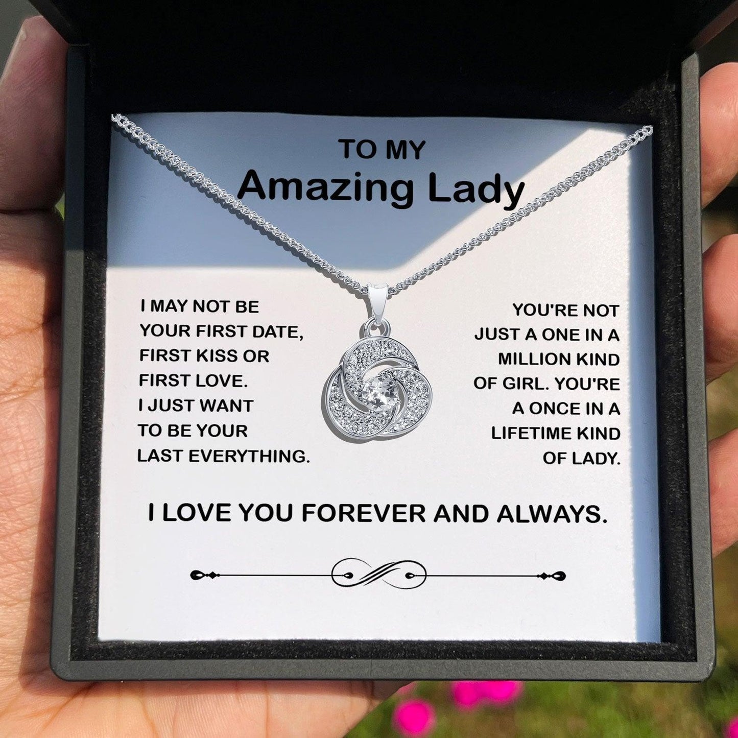 AllGifting, Love Knot Necklace For Women, Pendant Jewelry, Card15