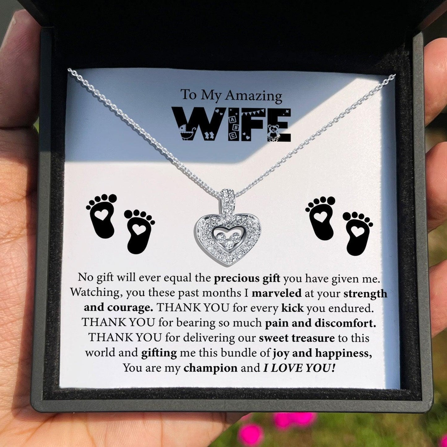 AllGifting, Floating Heart Necklace, Pendant Jewelry, Card27
