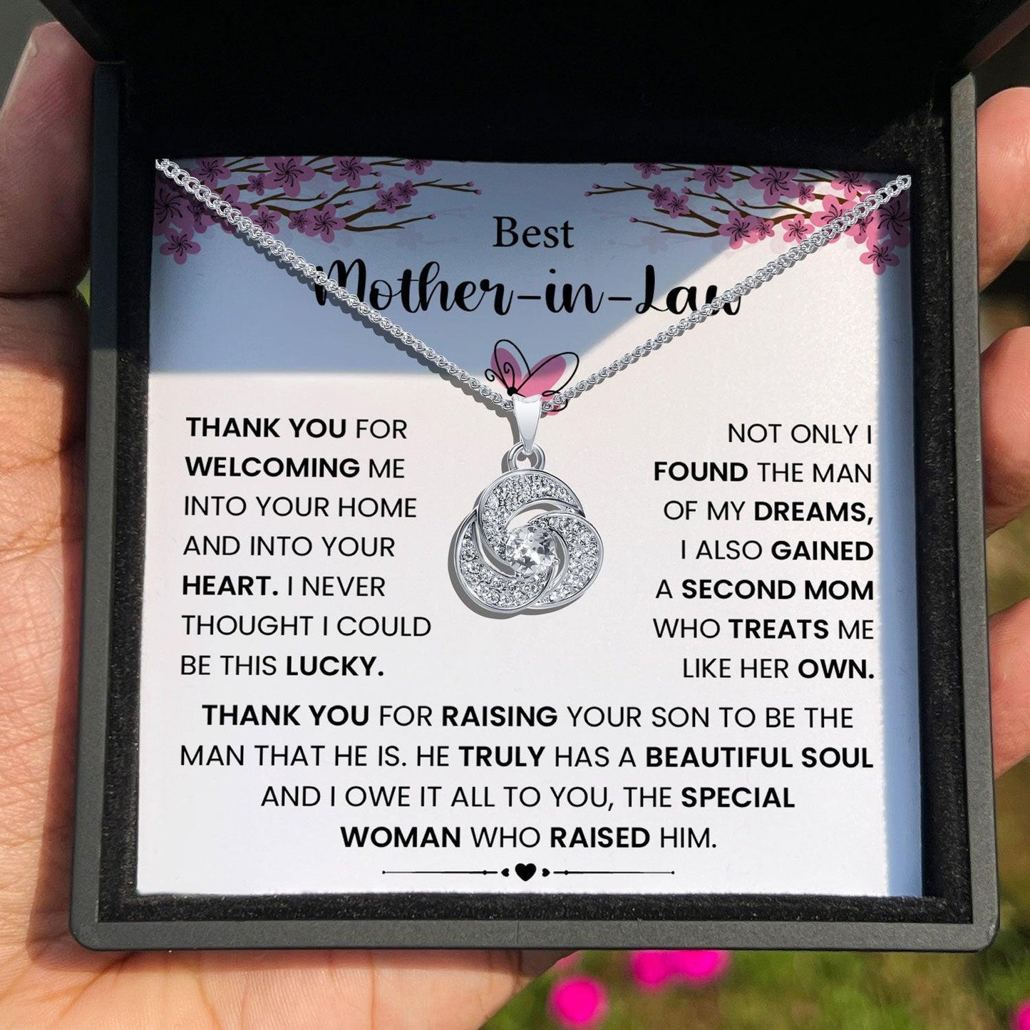 AllGifting, Love Knot Necklace For Women, Pendant Jewelry, Card42