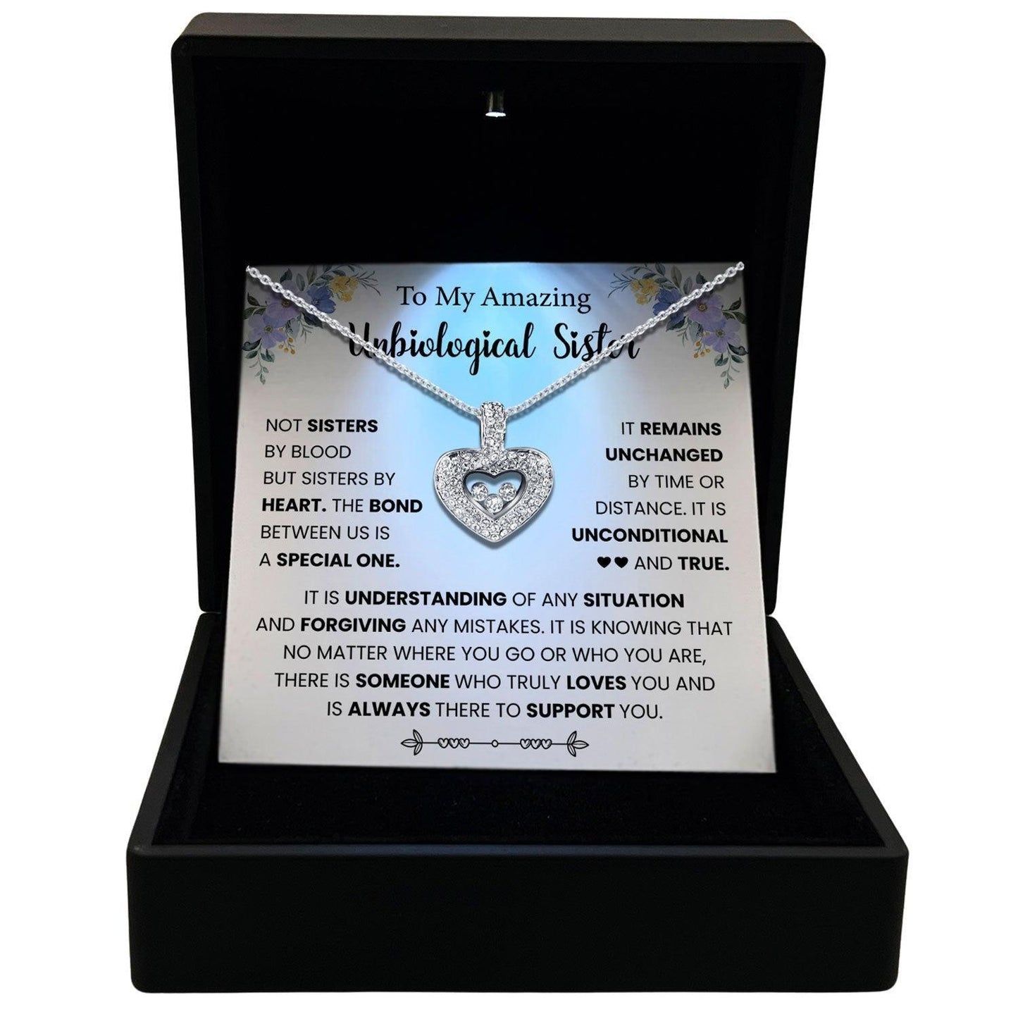 Women's Necklace Unbiological Sister Gift Pendant Jewelry, Card1