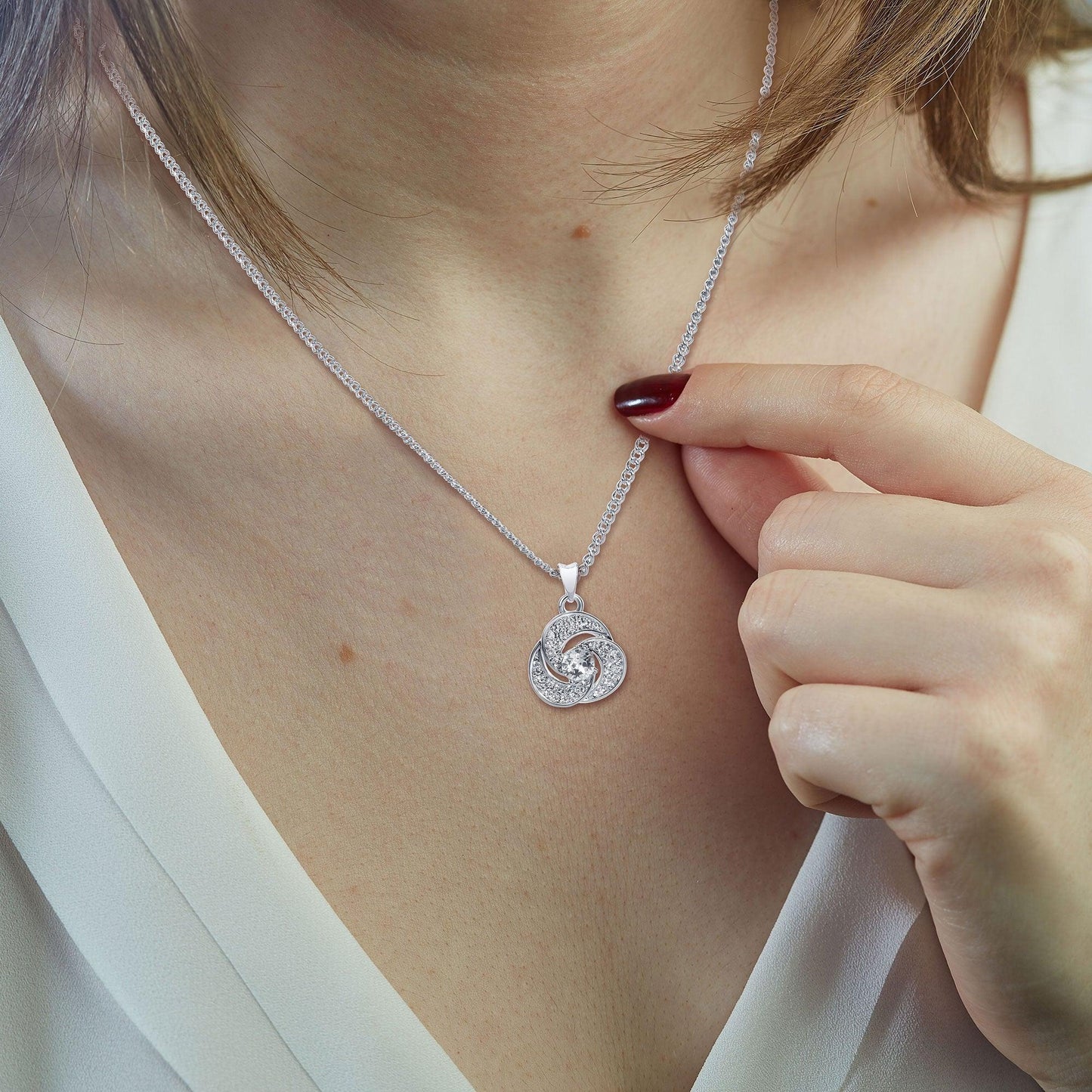 AllGifting, Love Knot Necklace For Women, Unbiological Sister Gift Pendant Jewelry, Card2