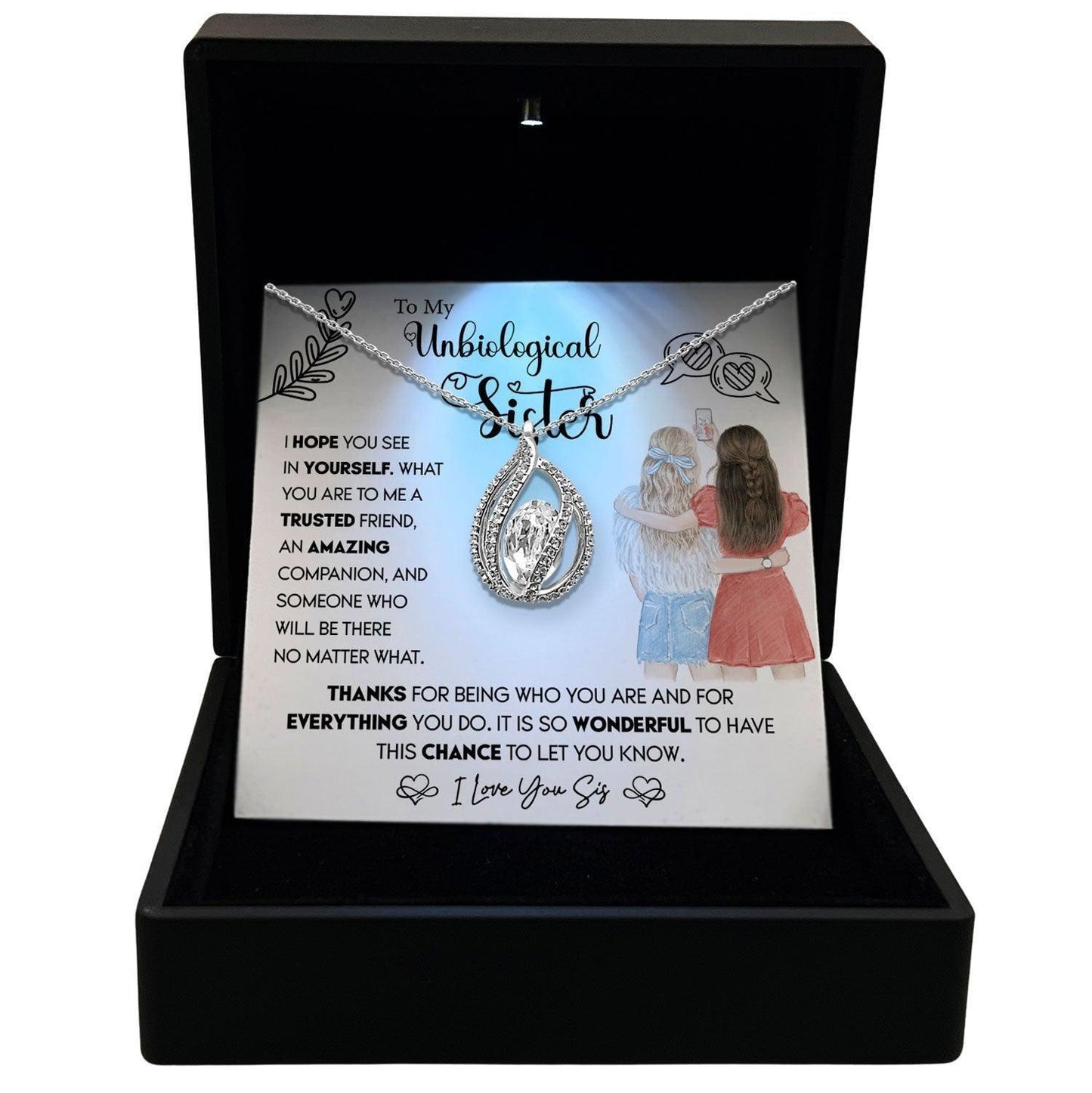 Women's Necklace Unbiological Sister Gift Pendant Jewelry, Card3