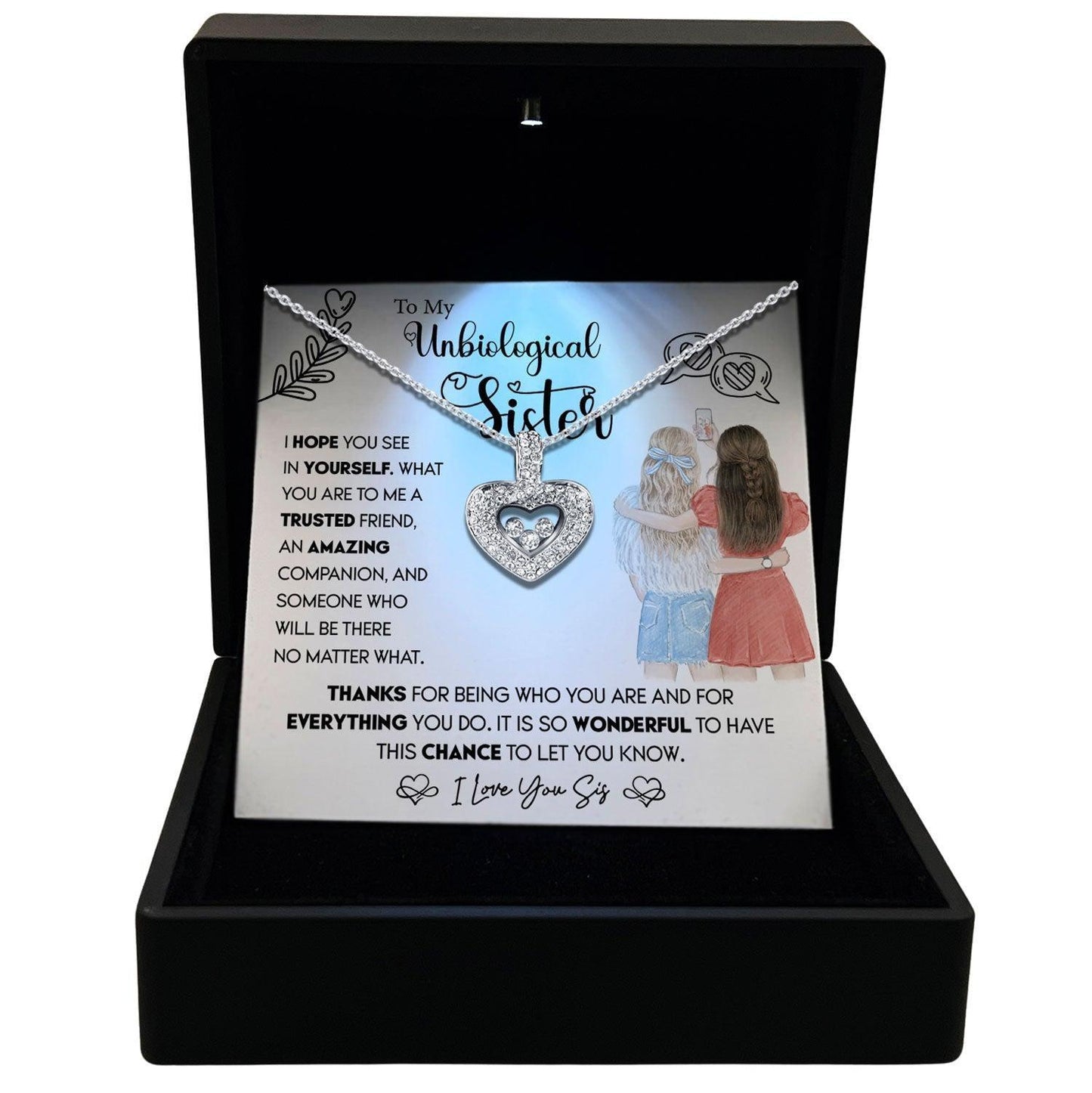 Women's Necklace Unbiological Sister Gift Pendant Jewelry, Card4