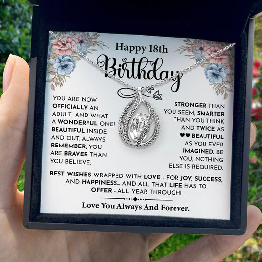 AllGifting, Women's Necklace, Orbital Birdcage, 18th Birthday Gift for Her Sterling Silver Birdcage Pendant Jewelry, Card1