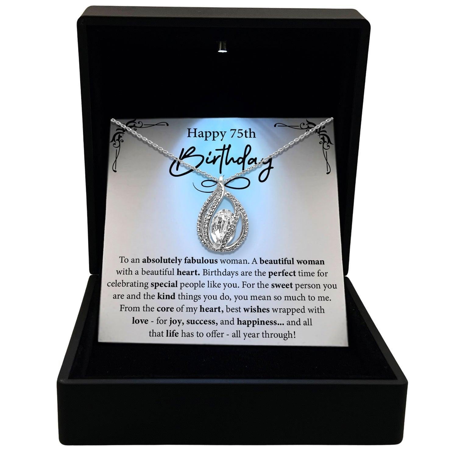 AllGifting, Women's Necklace, Orbital Birdcage, 75th Birthday Gift for Her Sterling Silver Birdcage Pendant Jewelry