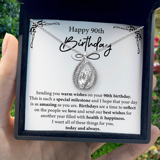 AllGifting, Women's Necklace, Orbital Birdcage, 90th Birthday Gift for Her Sterling Silver Birdcage Pendant Jewelry