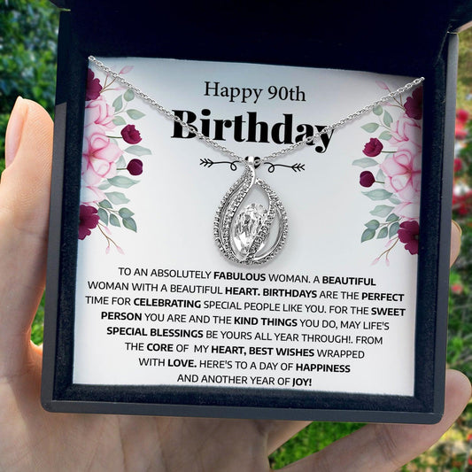 AllGifting, Women's Necklace, Orbital Birdcage, 90th Birthday Gift for Her Sterling Silver Birdcage Pendant Jewelry, Card1