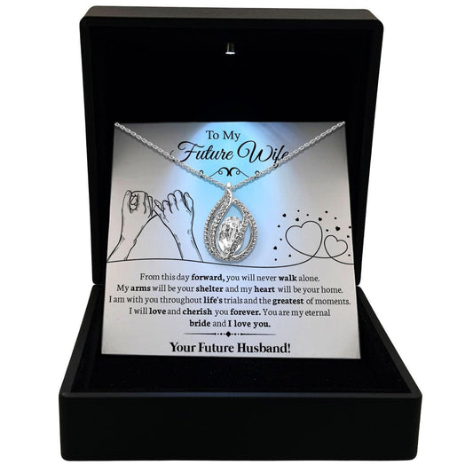 AllGifting, Women's Necklace, Orbital Birdcage, Future Wife Gift Sterling Silver Birdcage Pendant Jewelry, Card7