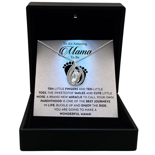 AllGifting, Women's Necklace, Orbital Birdcage, Mama To Be Gift Sterling Silver Birdcage Pendant Jewelry, Card3