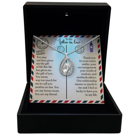 AllGifting, Women's Necklace, Orbital Birdcage, Mother-in-Law Gift Sterling Silver Birdcage Pendant Jewelry, Card1