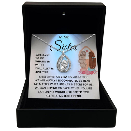 AllGifting, Women's Necklace, Orbital Birdcage, Sister Gift Sterling Silver Birdcage Pendant Jewelry, Card7